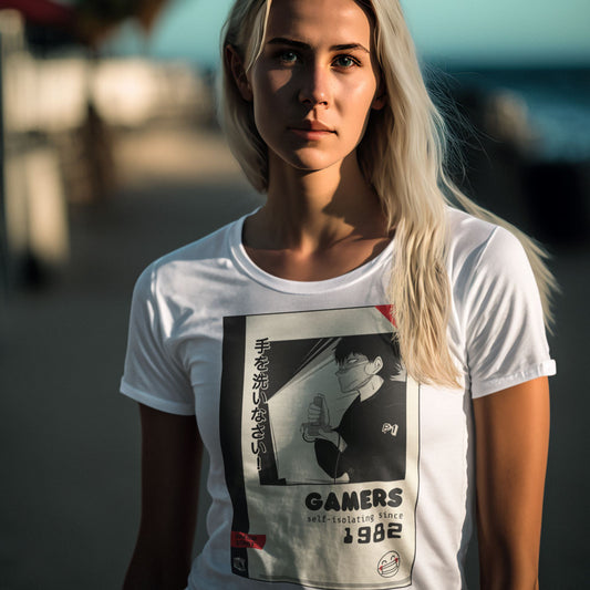 Gamers Self Isolating Since 1982 Manga T-Shirt Seven Squared