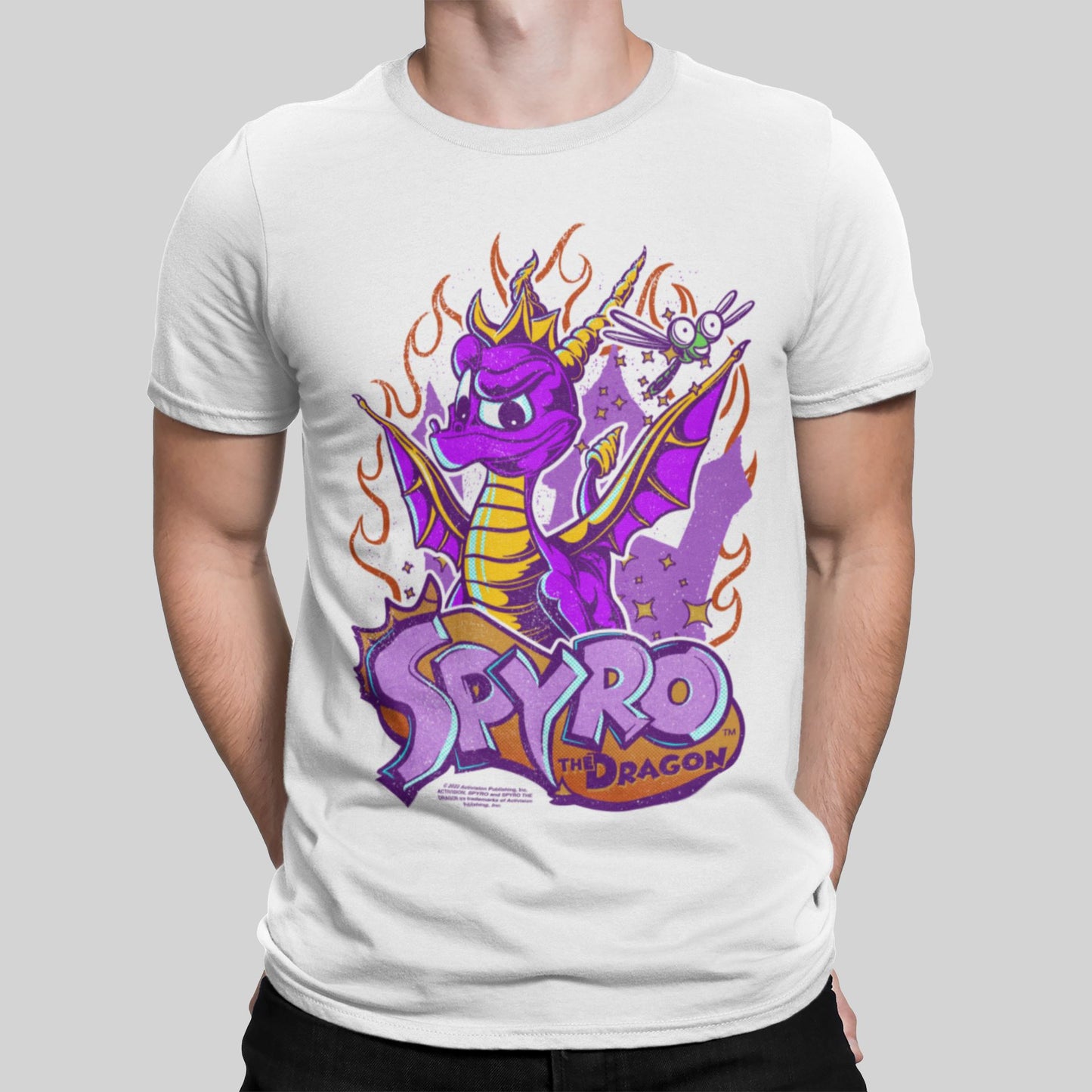 Spyro The Dragon Retro Gaming T-Shirt T-Shirt Seven Squared Small 34-36" White 