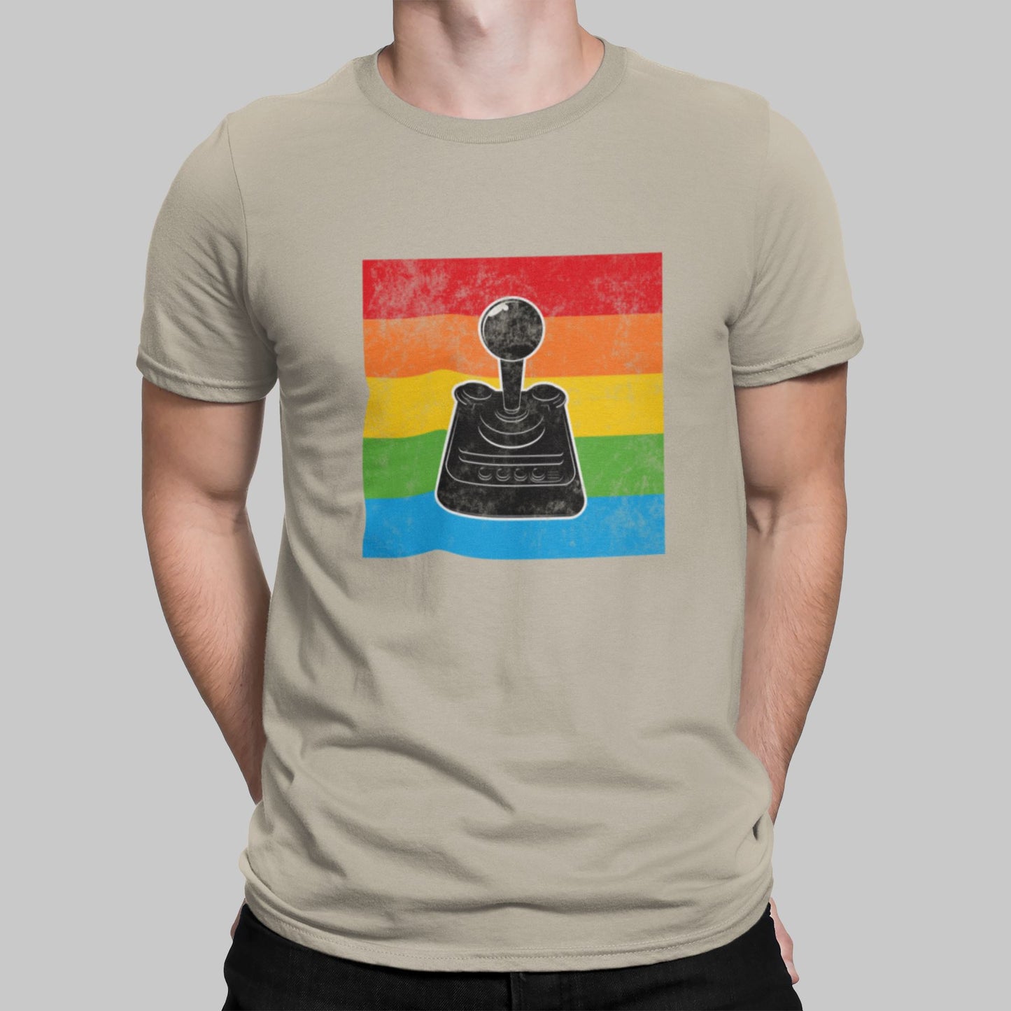 The C64 Iconic Joystick Retro Gaming T-Shirt T-Shirt Seven Squared Small 34-36" Sand