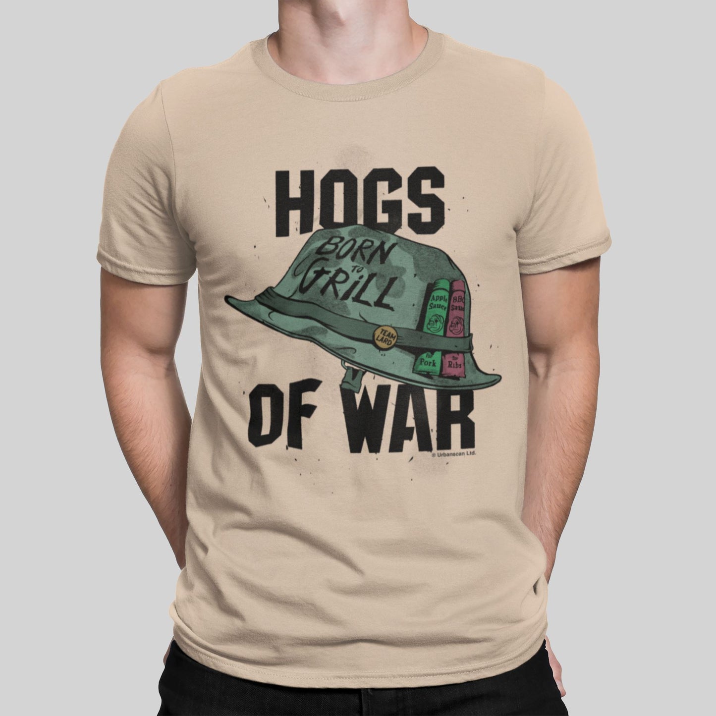 Hogs of War Retro Gaming T-Shirt T-Shirt Seven Squared Small 34-36" Natural 