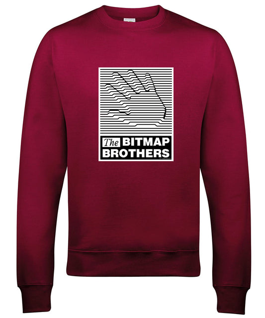 Bitmap Brothers Retro Gaming Sweatshirt Sweatshirt Seven Squared Small Burgundy 