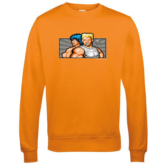 Contra Retro Gaming Sweatshirt Sweatshirt Seven Squared Small Orange Crush 