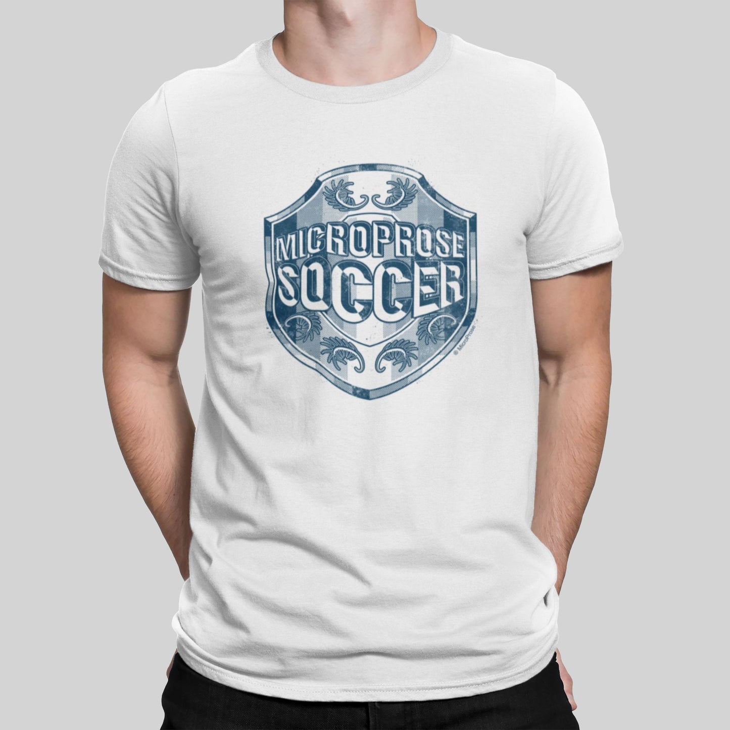 Microprose Soccer Retro Gaming T-Shirt T-Shirt Seven Squared Small 34-36" White