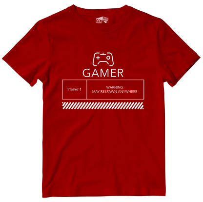 Gamer Warning Could Respawn Anywhere Gaming T-Shirt