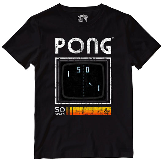Atari PONG 50th Anniversary Retro Gaming Kids T-Shirt Kids T-Shirt Seven Squared 3-4 Years Black 