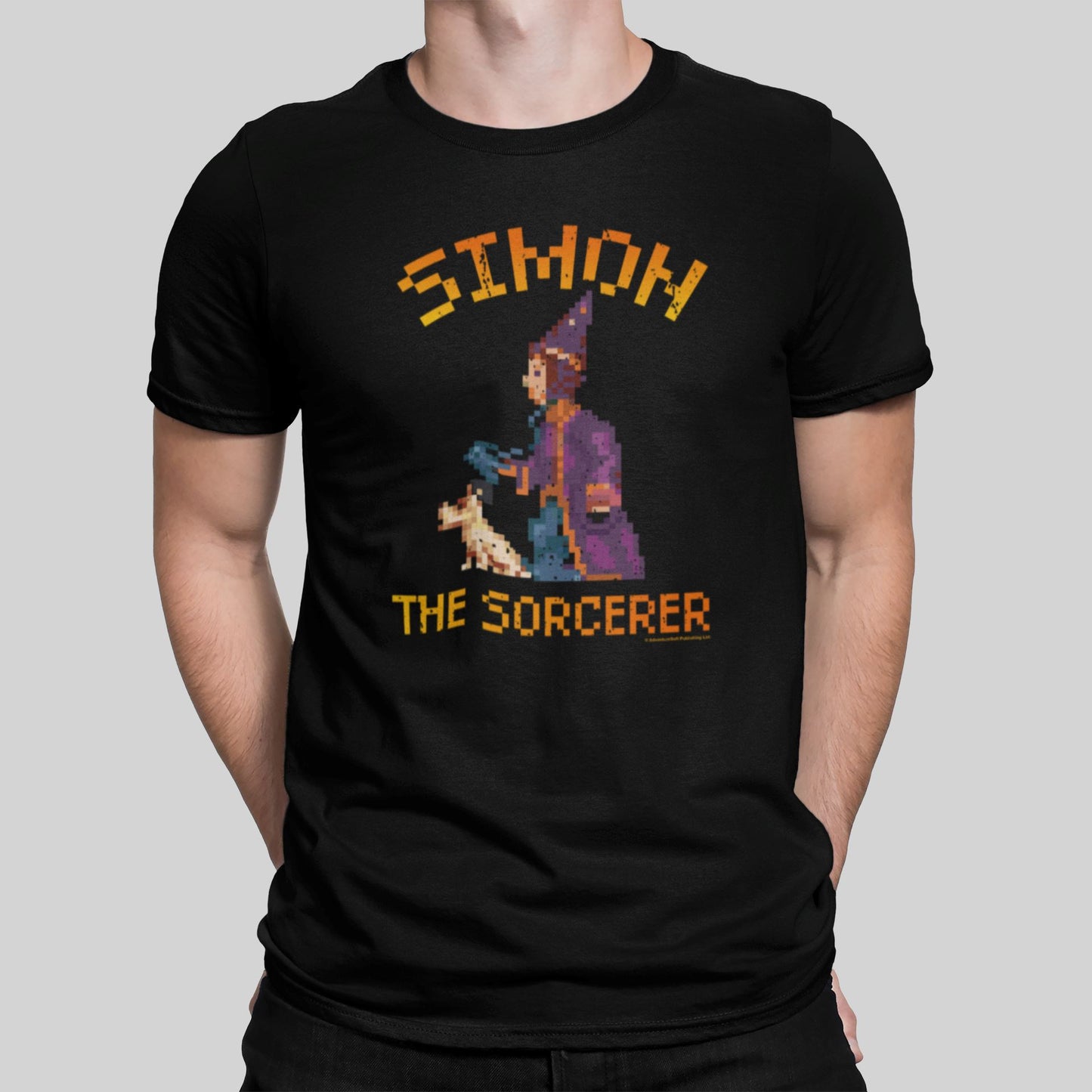 Simon The Sorcerer Retro Gaming T-Shirt T-Shirt Seven Squared Small 34-36" Black 