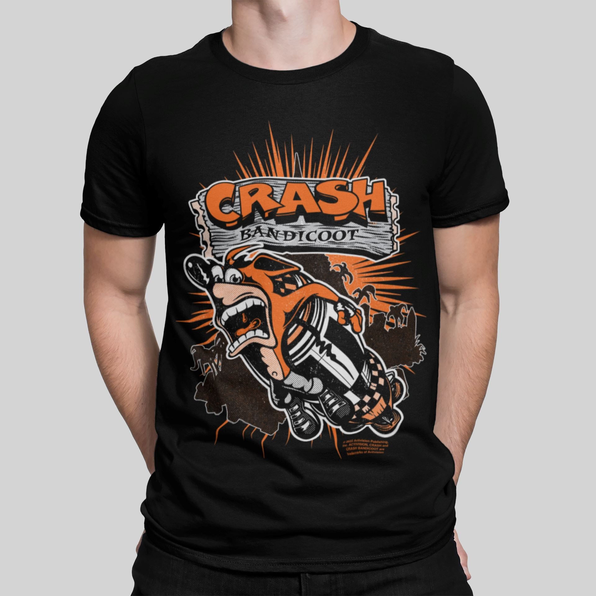 Crash Bandicoot Retro Gaming T-Shirt T-Shirt Seven Squared Small 34-36" Black 