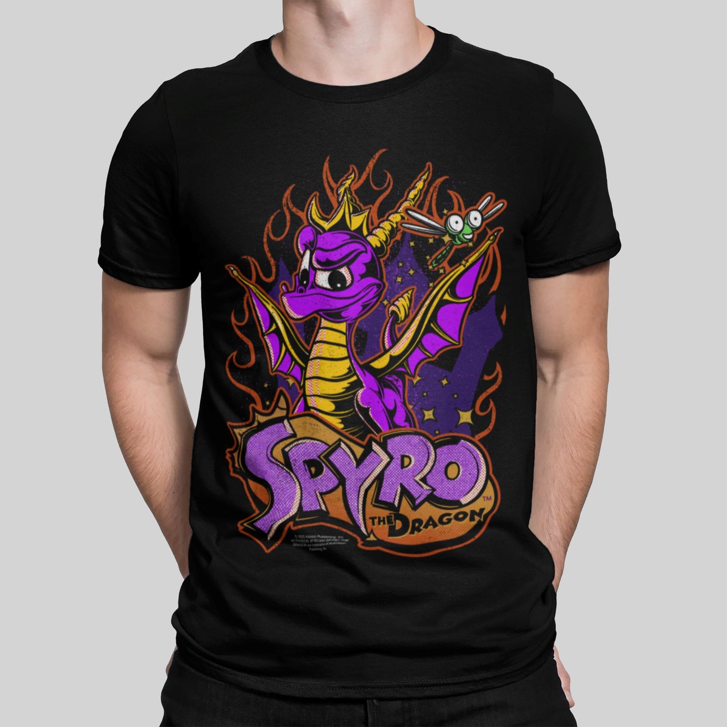 Spyro The Dragon Retro Gaming T-Shirt T-Shirt Seven Squared Small 34-36" Black 