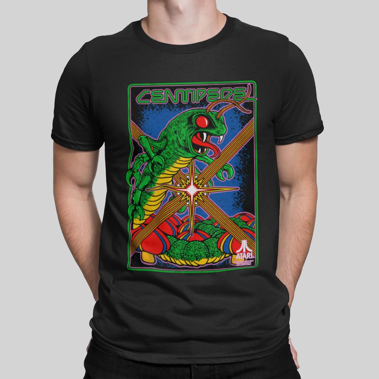 Atari Centipede Retro Gaming T-Shirt T-Shirt Seven Squared Small 34-36" Black 