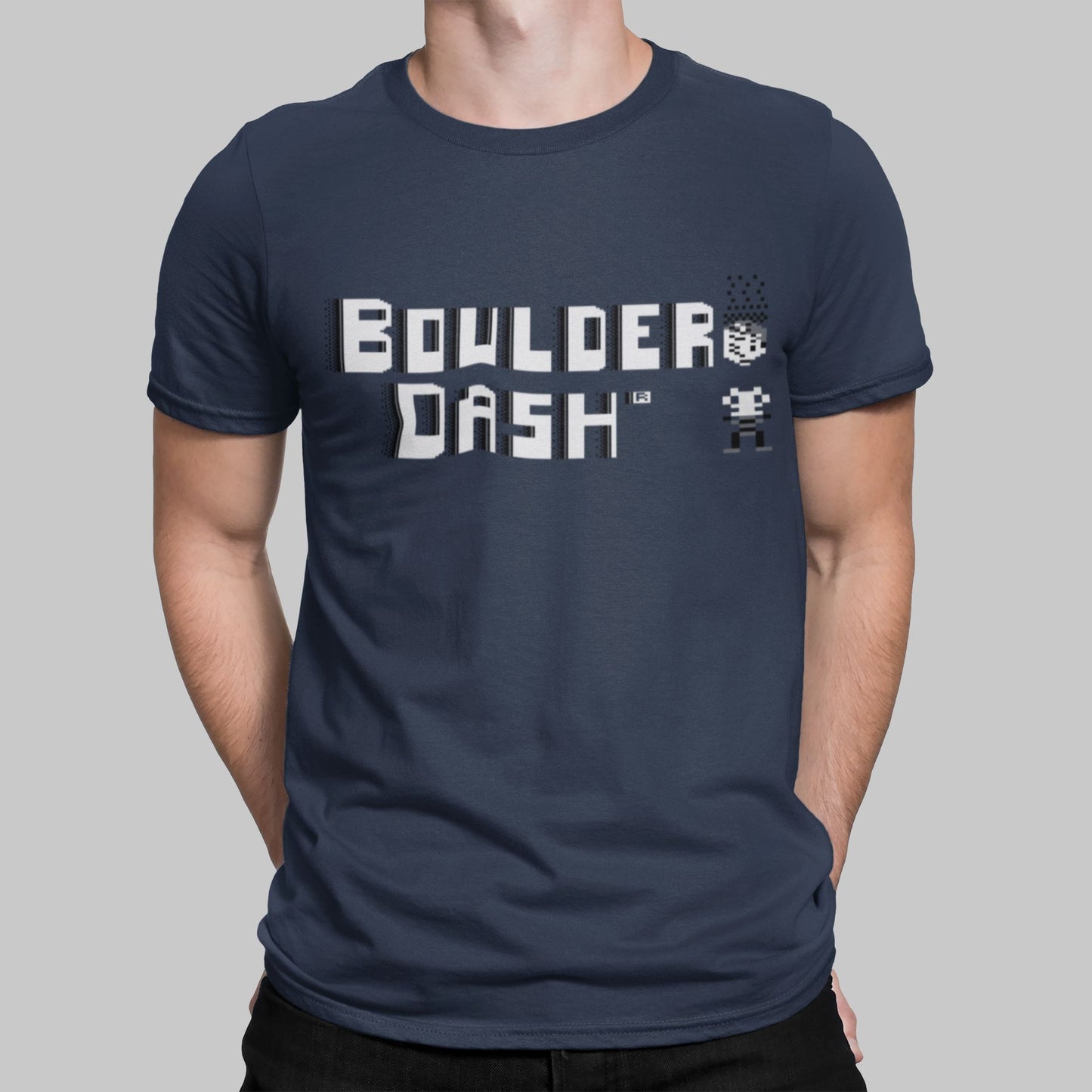 Boulder Dash Black Retro Gaming T-Shirt T-Shirt Seven Squared Small 34-36" Navy 