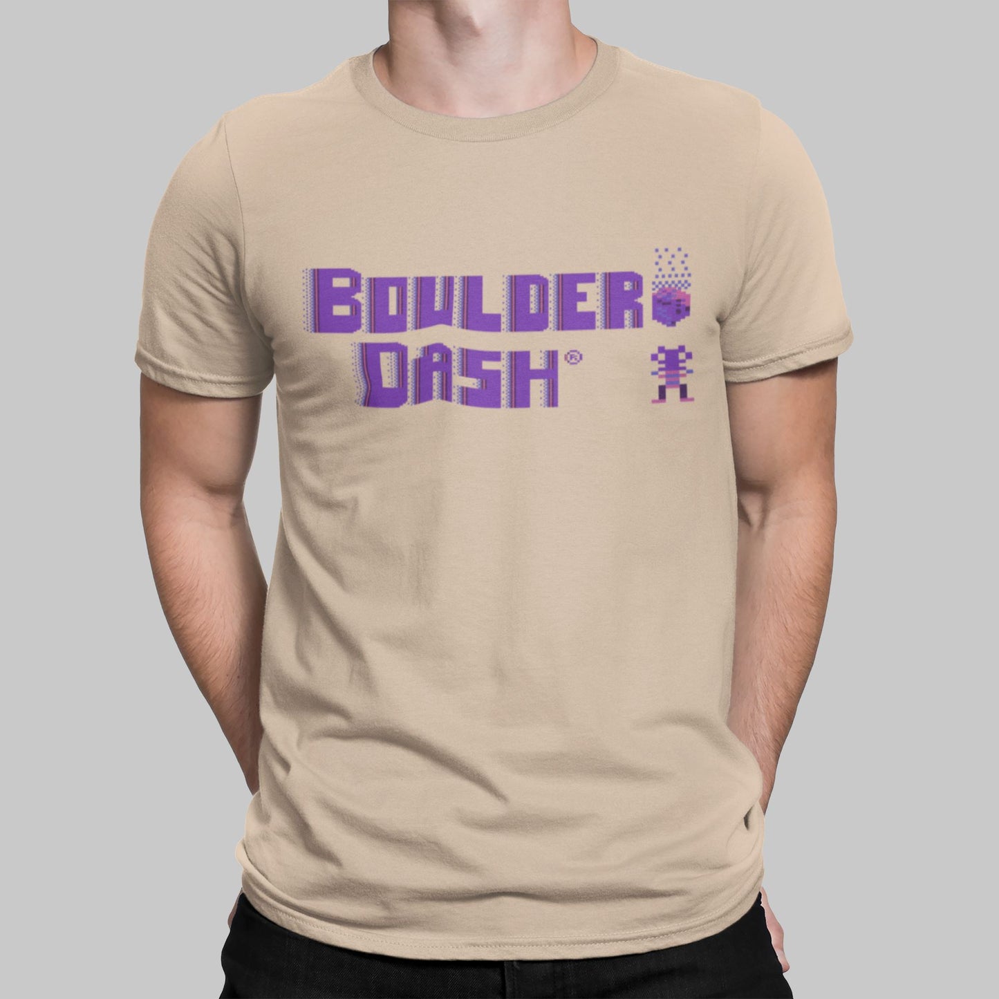 Boulder Dash Retro Gaming T-Shirt T-Shirt Seven Squared Small 34-36" Natural 