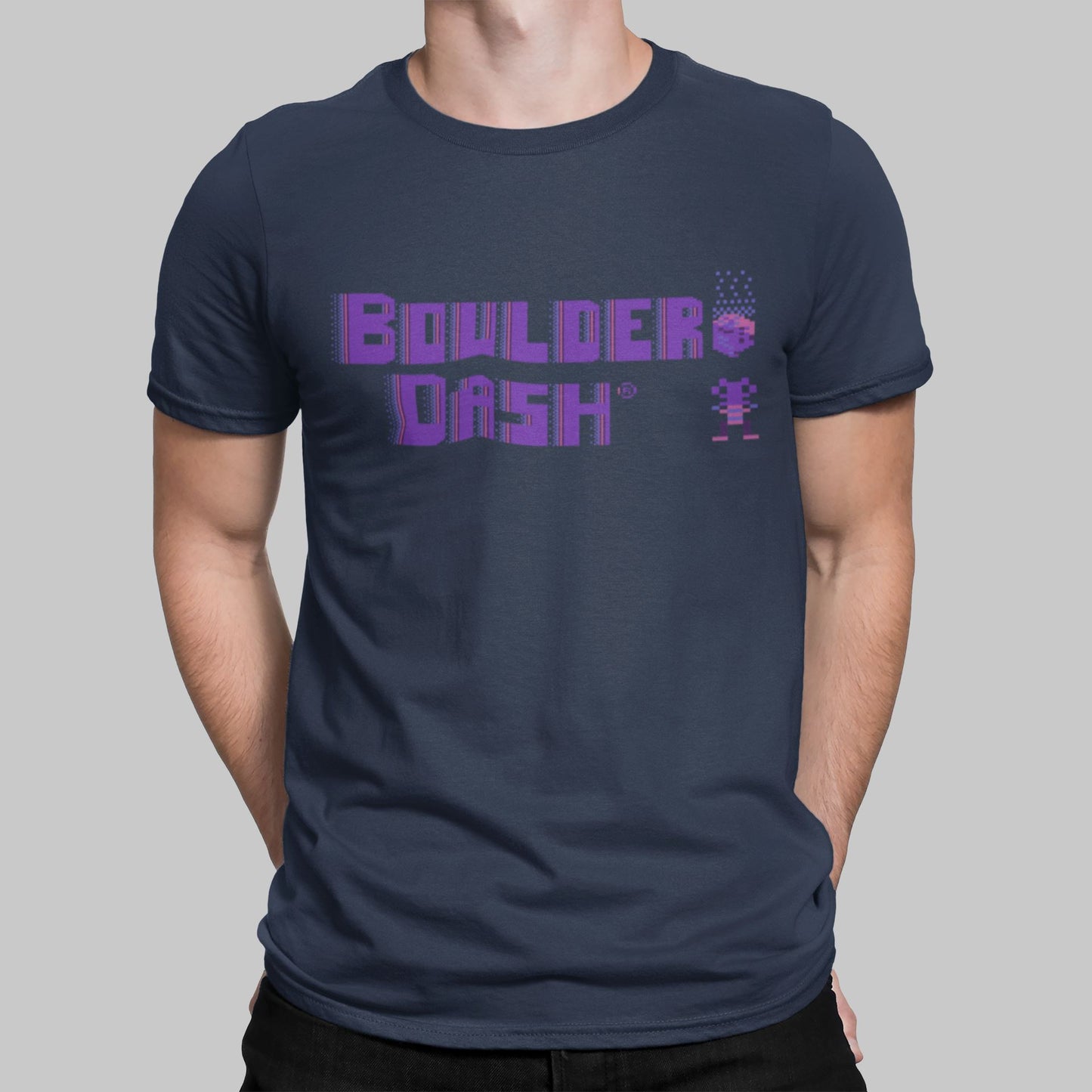 Boulder Dash Retro Gaming T-Shirt T-Shirt Seven Squared Small 34-36" Navy 