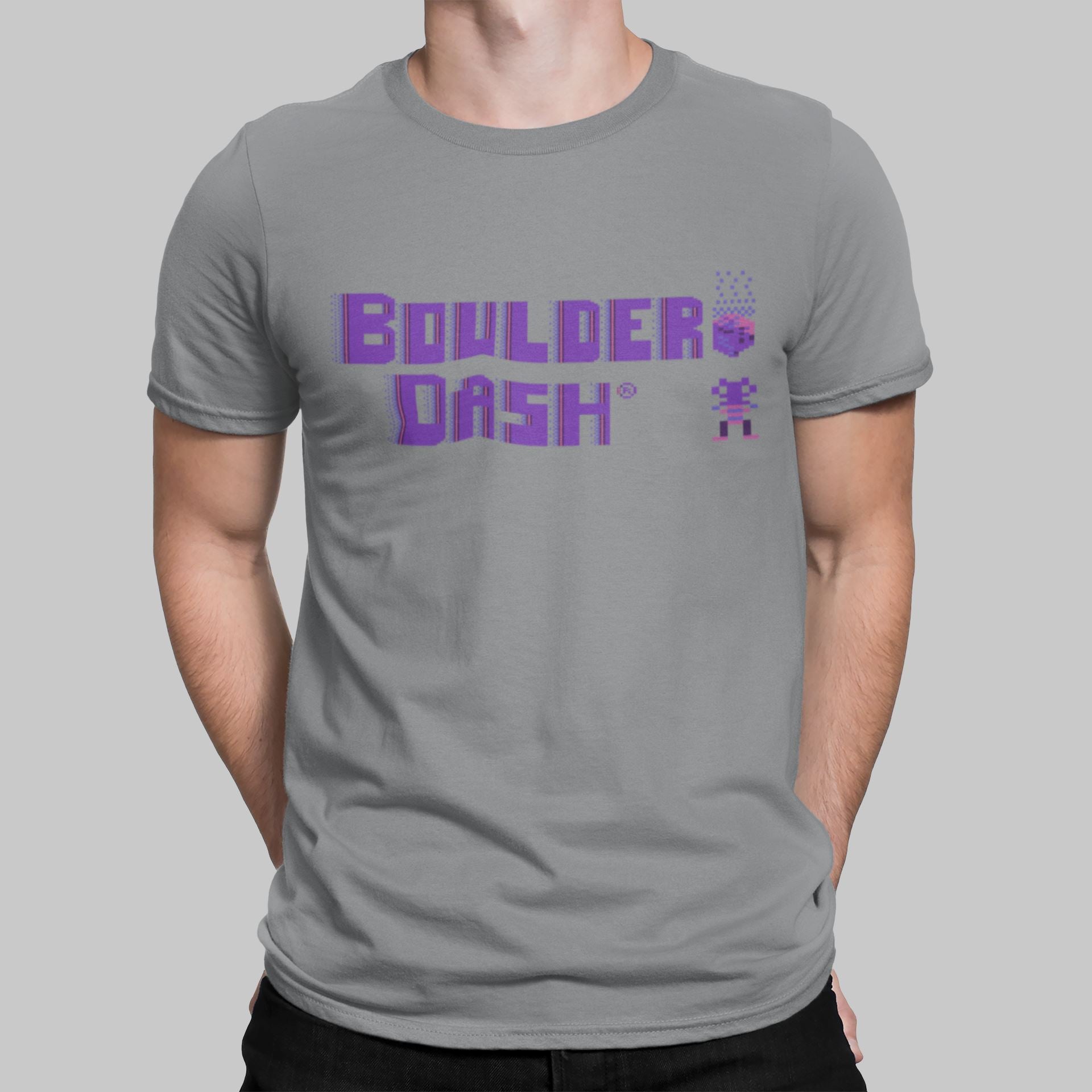 Boulder Dash Retro Gaming T-Shirt T-Shirt Seven Squared Small 34-36" Sport Grey 