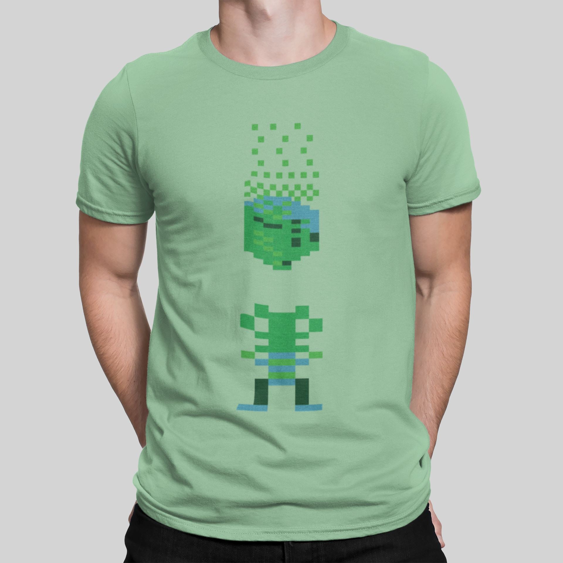 Boulder Dash Drop Retro Gaming T-Shirt T-Shirt Seven Squared Small 34-36" Light Green 