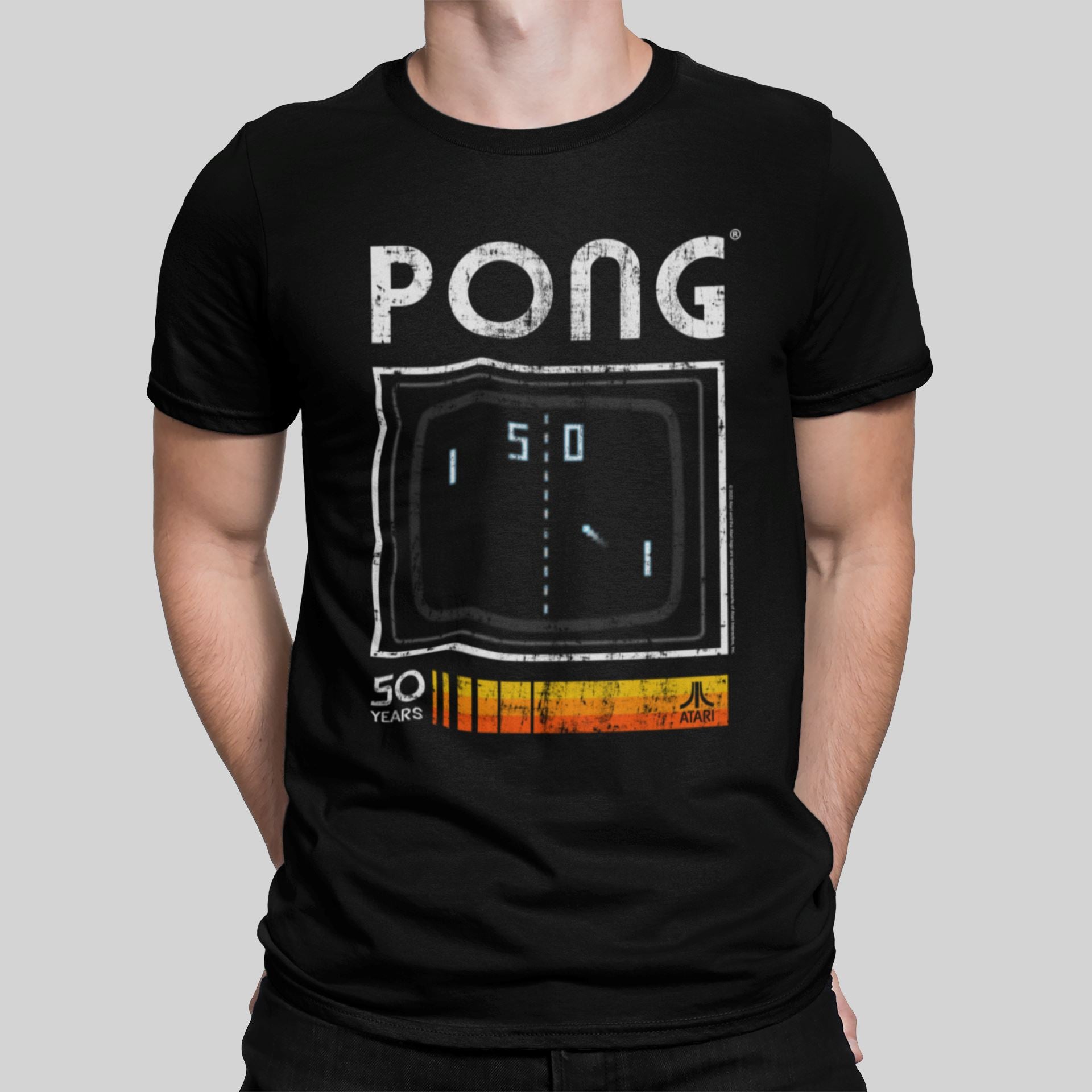 Atari PONG 50th Anniversary Retro Gaming T-Shirt T-Shirt Seven Squared Small 34-36" Black 