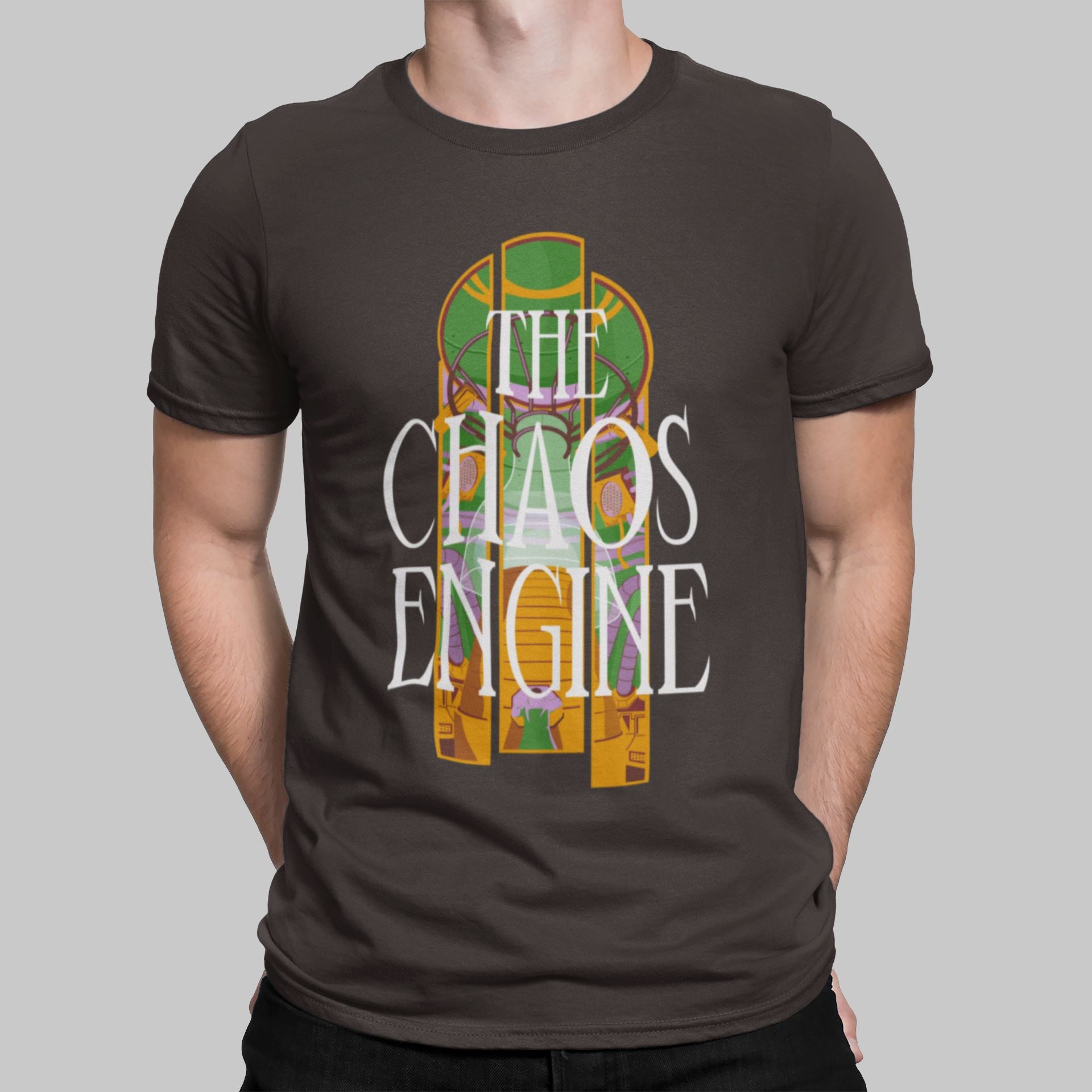 Chaos Engine Retro Gaming T-Shirt T-Shirt Seven Squared Small 34-36" Dark Chocolate 