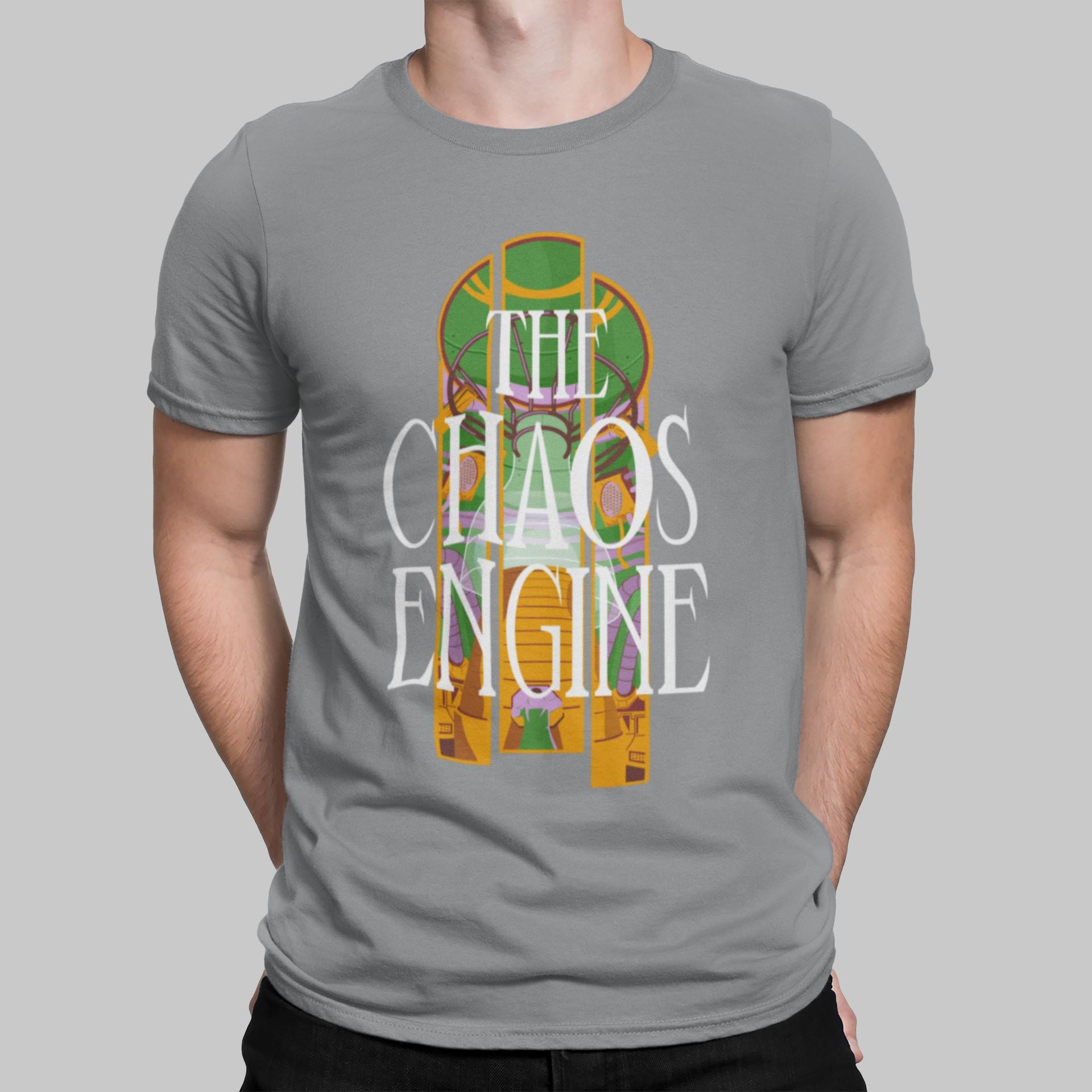 Chaos Engine Retro Gaming T-Shirt T-Shirt Seven Squared Small 34-36" Sport Grey 