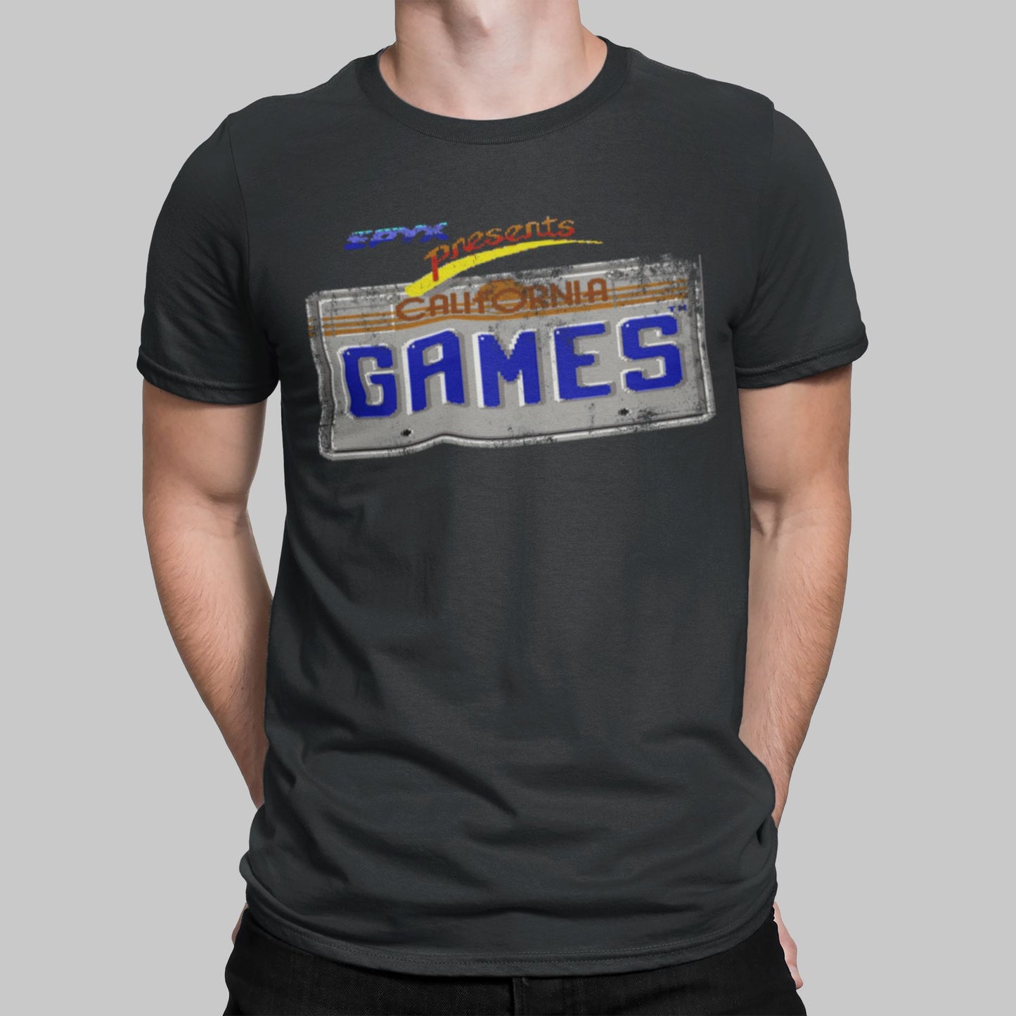 California Games Plate Retro Gaming T-Shirt T-Shirt Seven Squared Small 34-36" Black 