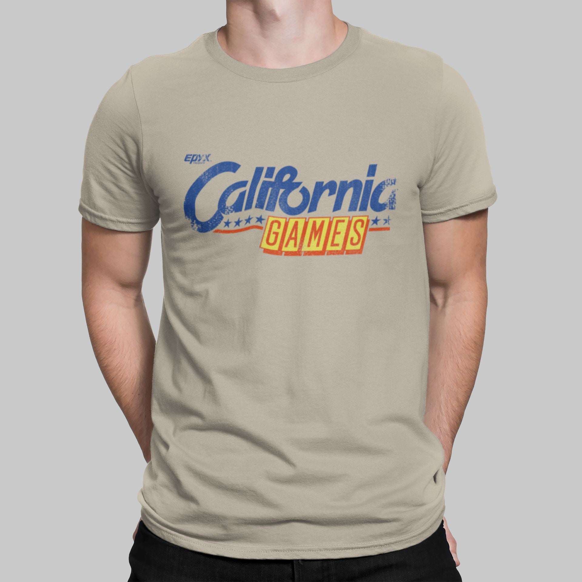 California Games Logo Retro Gaming T-Shirt T-Shirt Seven Squared Small 34-36" Sand 
