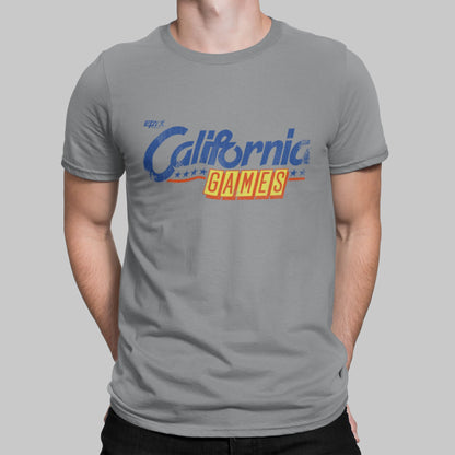 California Games Logo Retro Gaming T-Shirt T-Shirt Seven Squared Small 34-36" Sport Grey 