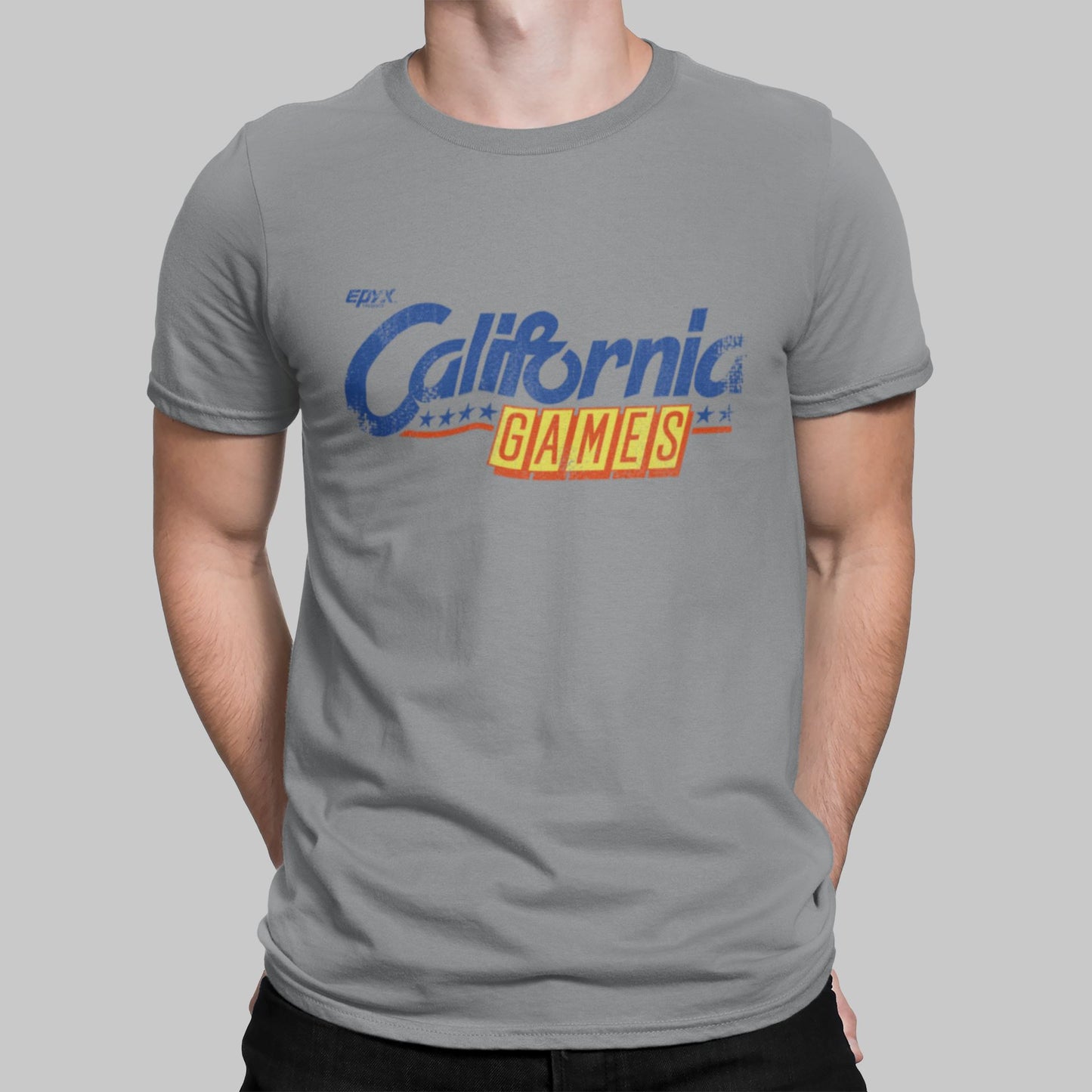 California Games Logo Retro Gaming T-Shirt T-Shirt Seven Squared Small 34-36" Sport Grey 