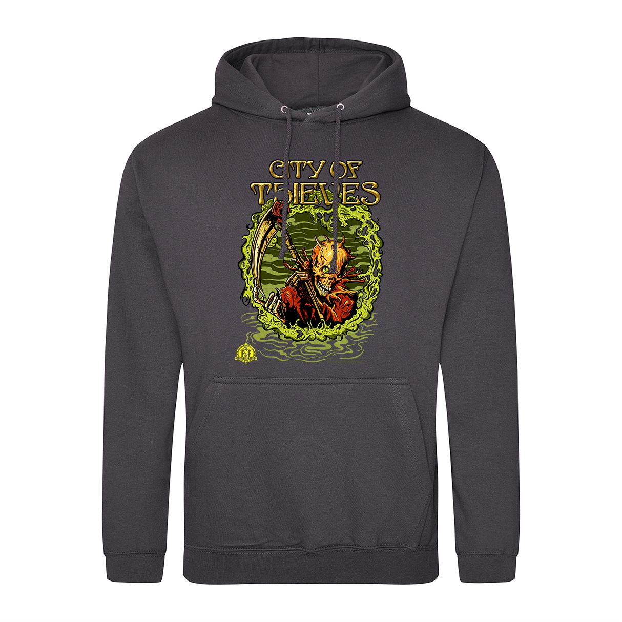 Fighting Fantasy City of Thieves Retro Gaming Hoodie Hoodie Seven Squared Small 36" Chest Storm Grey 