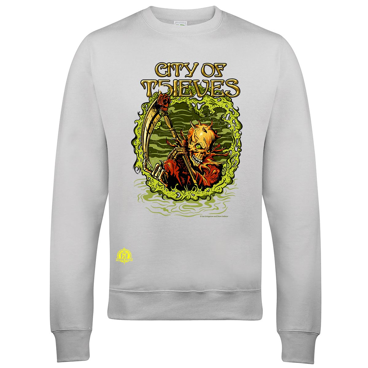 Fighting Fantasy City Of Thieves | Retro Gaming Sweatshirt Sweatshirt Seven Squared Small Ash 