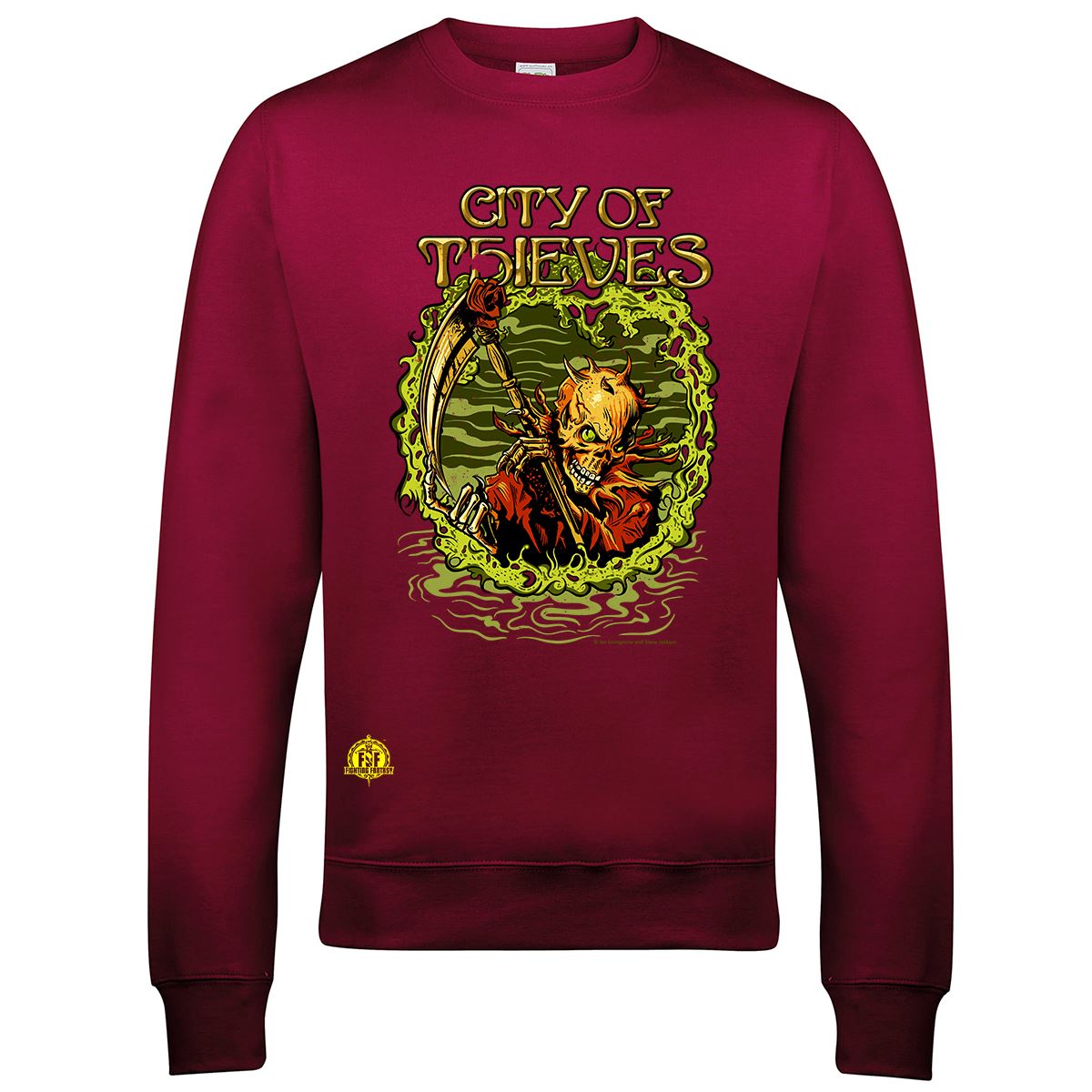 Fighting Fantasy City Of Thieves | Retro Gaming Sweatshirt Sweatshirt Seven Squared Small Burgundy 