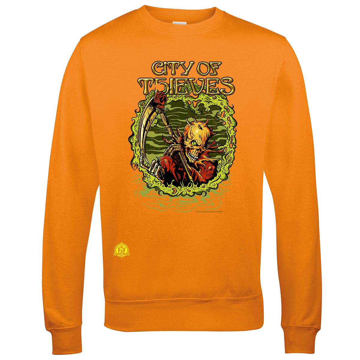 Fighting Fantasy City Of Thieves | Retro Gaming Sweatshirt Sweatshirt Seven Squared Small Orange Crush 