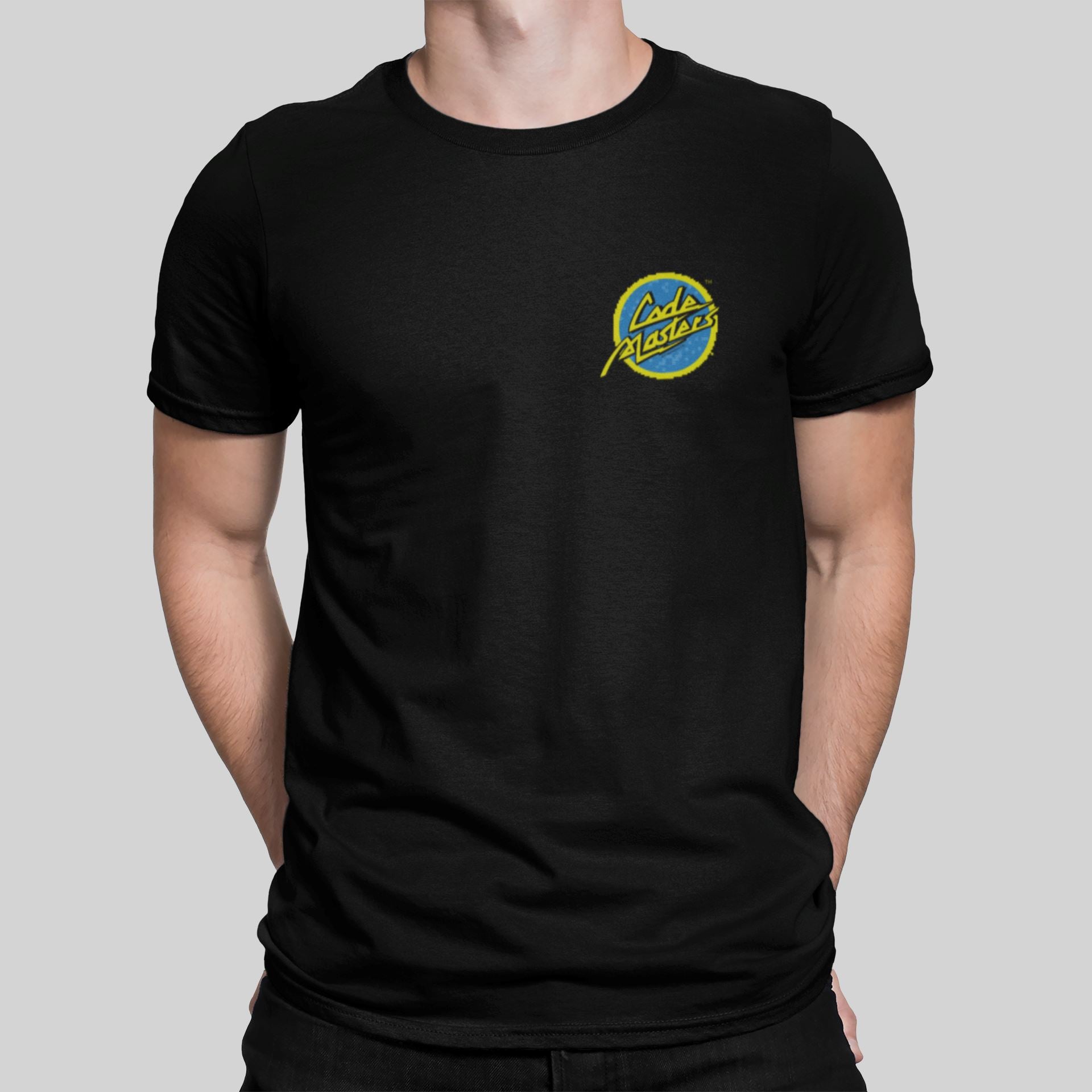 Codemasters Pocket Logo Retro Gaming T-Shirt (SIOW Edition) T-Shirt Seven Squared Small 34-36" Black 