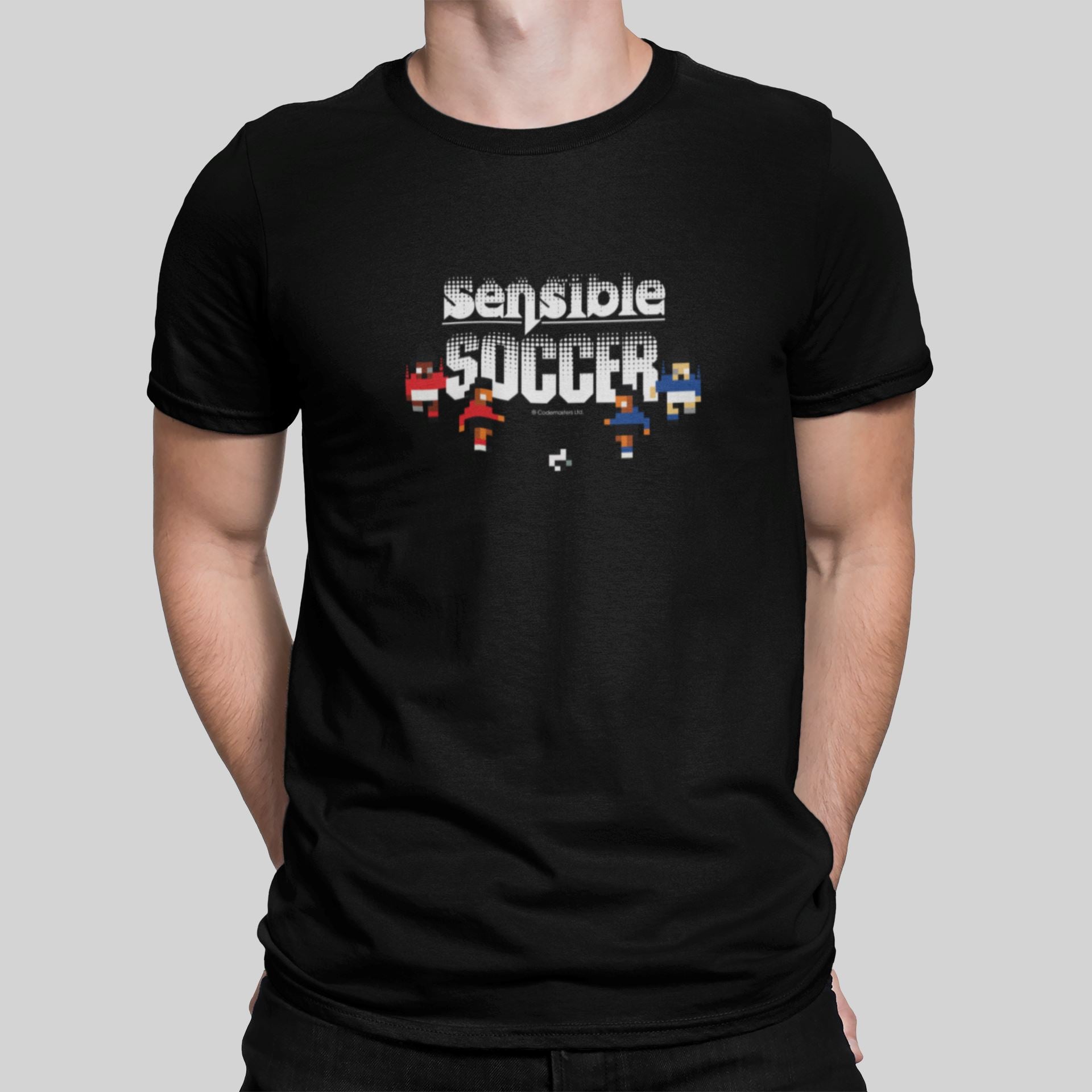 Sensible Soccer Match Play Retro Gaming T-Shirt (SIOW Edition) T-Shirt Seven Squared Small 34-36" Black 