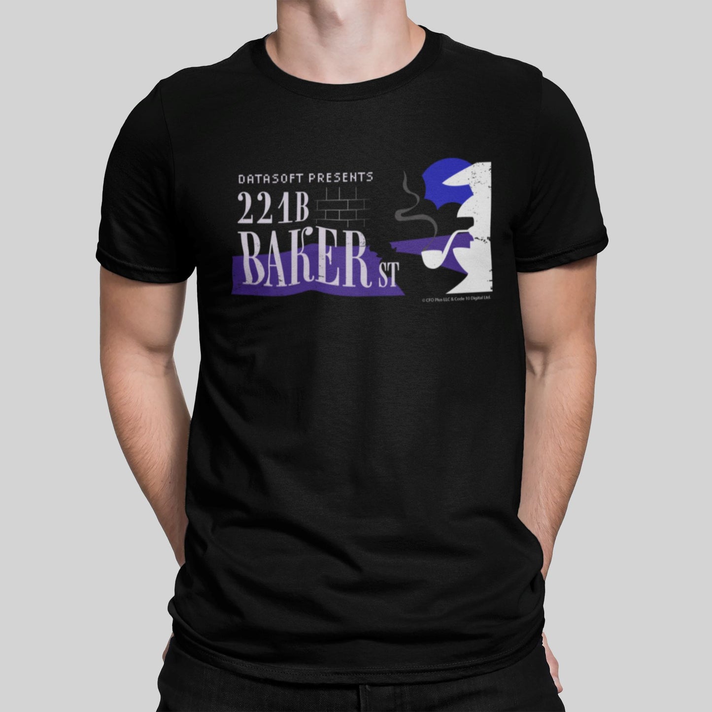 221B Baker Street Retro Gaming T-Shirt T-Shirt Seven Squared Small 34-36" Black 
