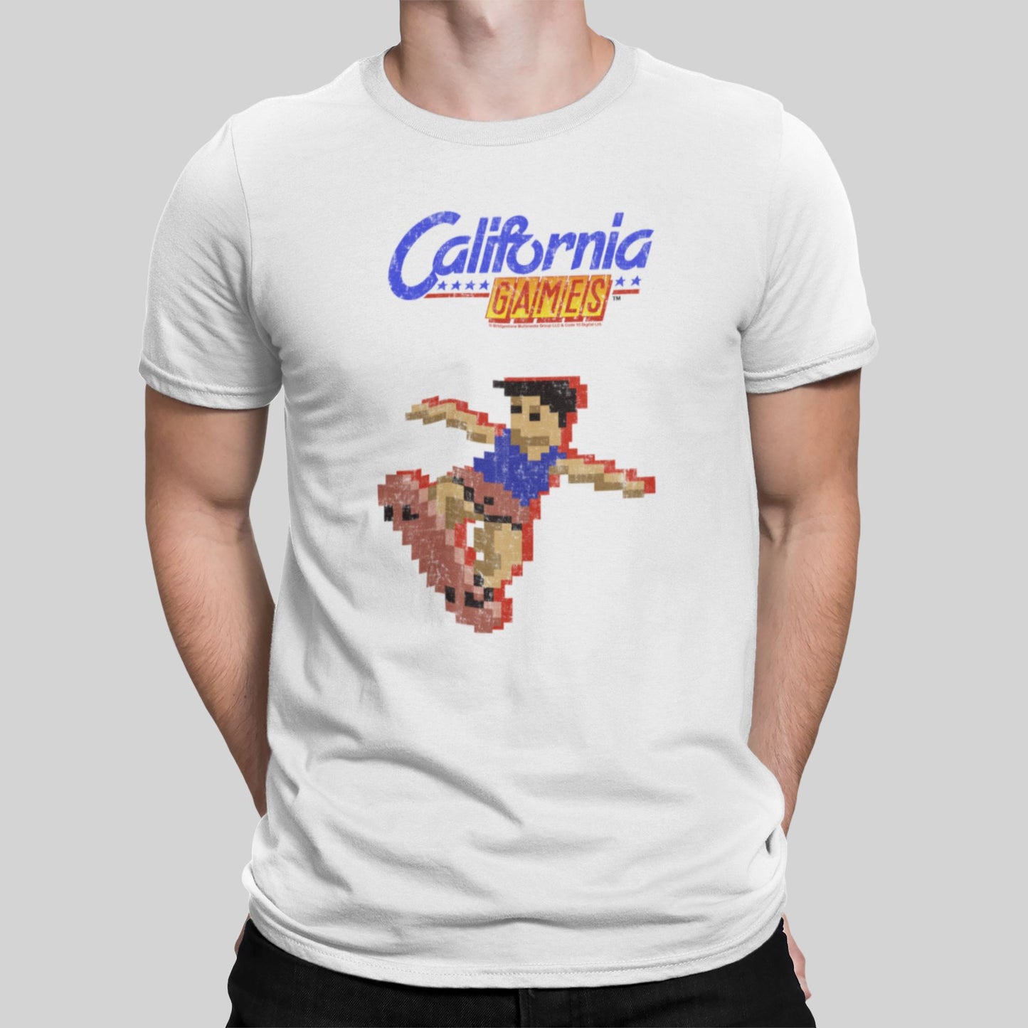 California Games Skateboarding Retro Gaming T-Shirt T-Shirt Seven Squared Small 34-36" White 