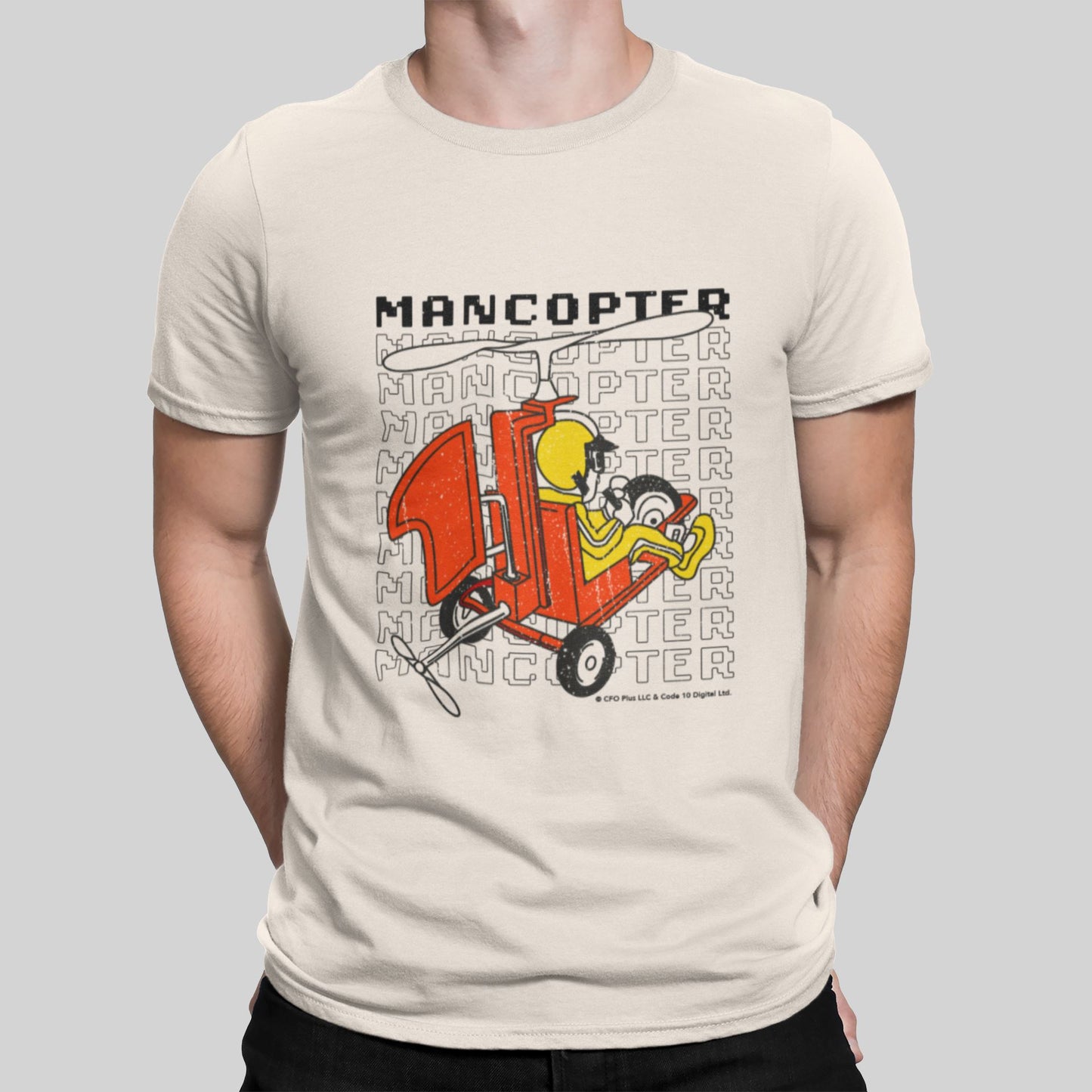 Mancopter Retro Gaming T-Shirt T-Shirt Seven Squared Small 34-36" Natural 