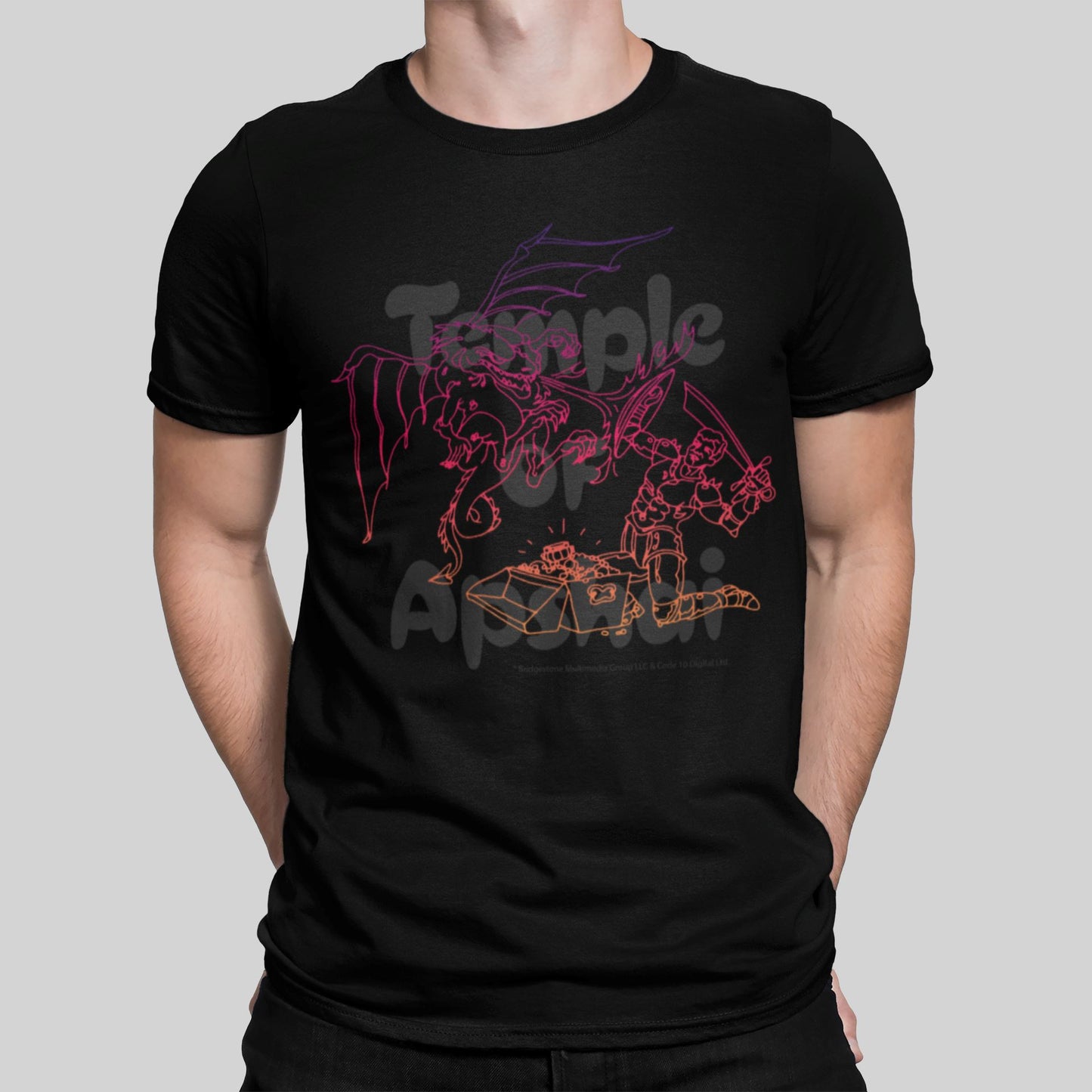 Temple Of Apshai Retro Gaming T-Shirt T-Shirt Seven Squared Small 34-36" Black 