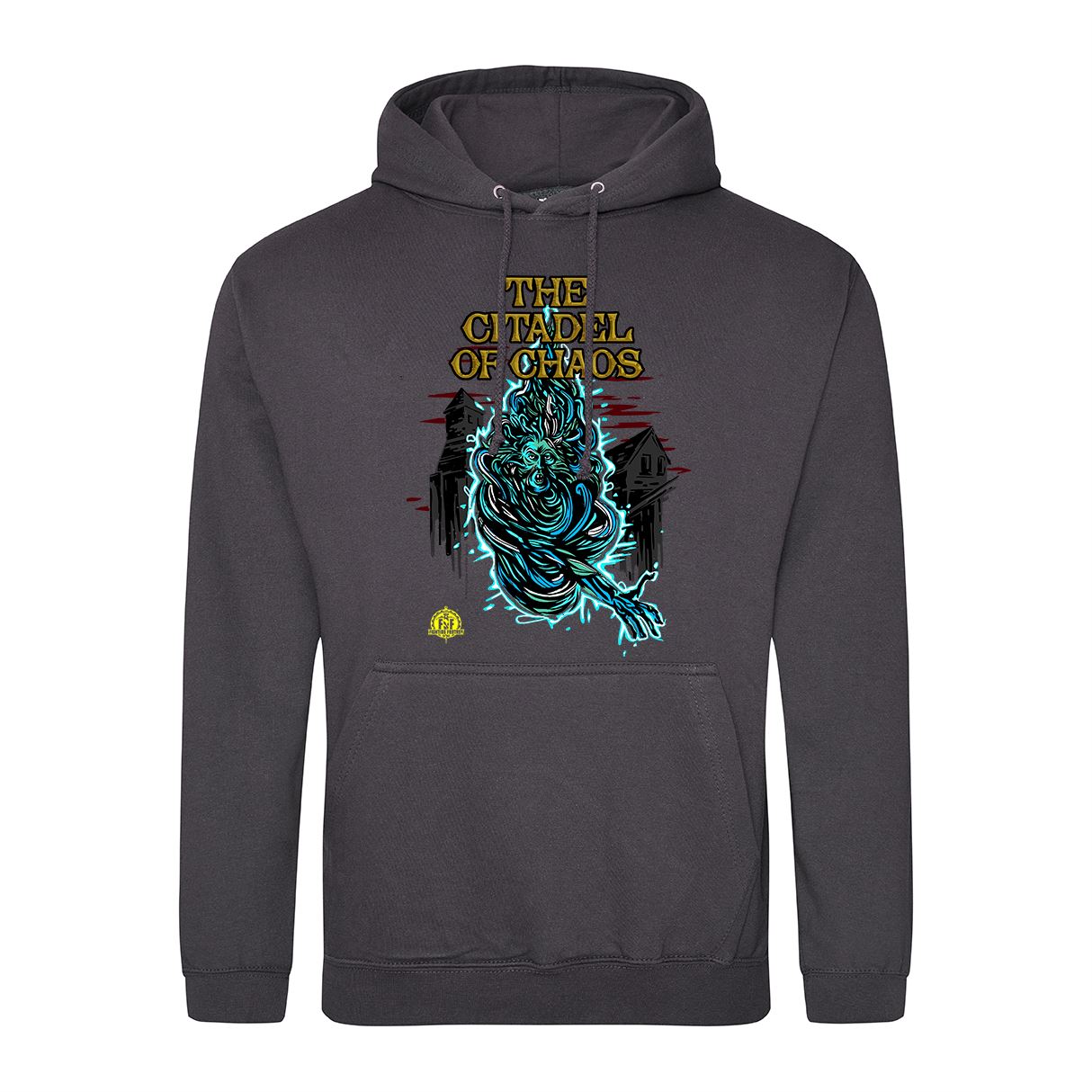 Fighting Fantasy Citadel of Chaos Retro Gaming Hoodie Hoodie Seven Squared Small 36" Chest Storm Grey 