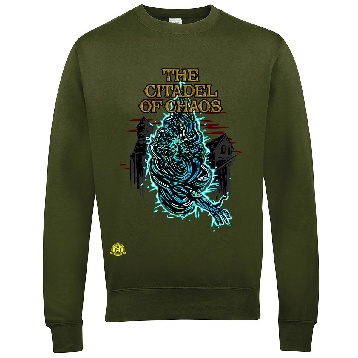 Fighting Fantasy Citadel Of Chaos | Retro Gaming Sweatshirt Sweatshirt Seven Squared Small Olive Green 
