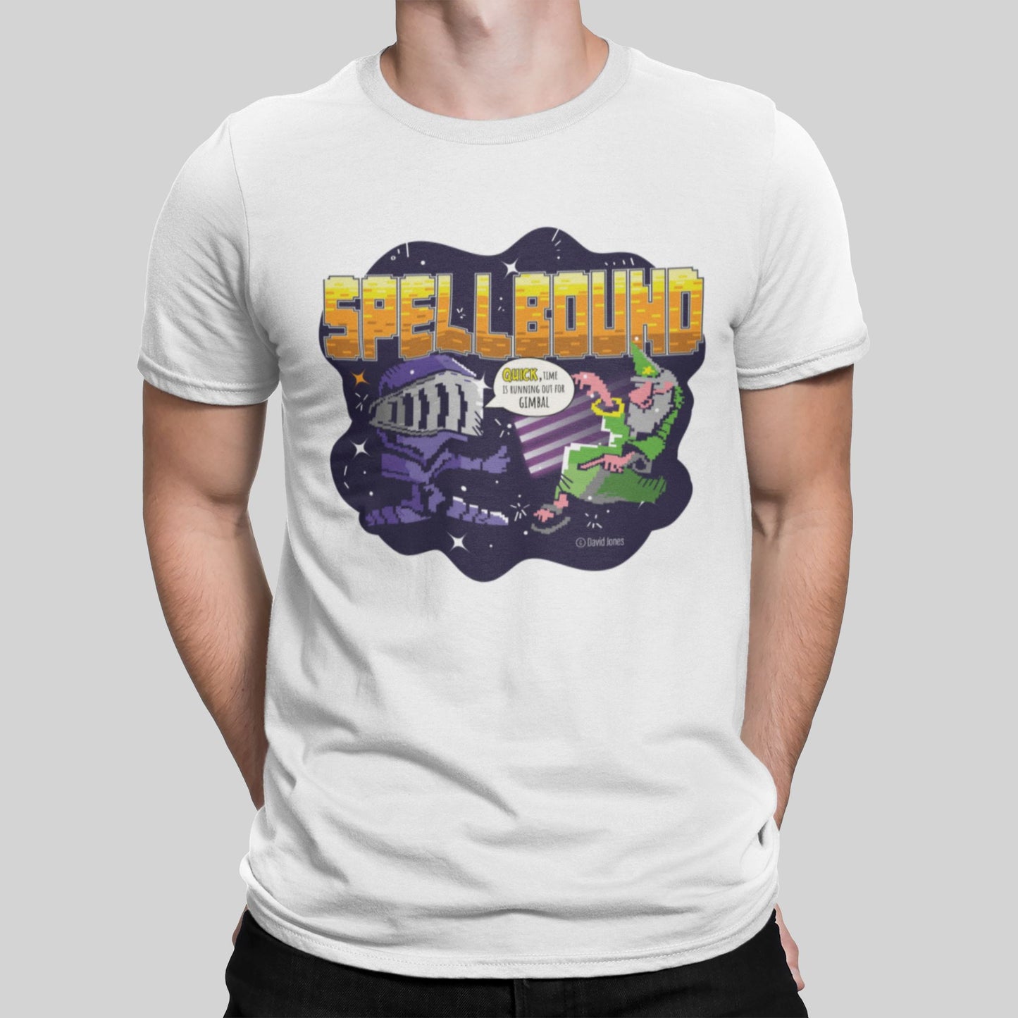 Spellbound Retro Gaming T-Shirt T-Shirt Seven Squared Small 34-36" White 