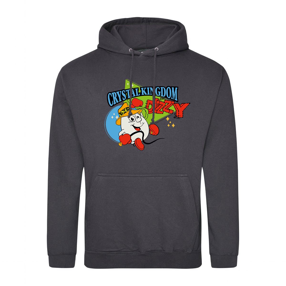 Dizzy Crystal Kingdom (SIOW Edition) Retro Gaming Hoodie Hoodie Seven Squared Small 36" Chest Storm Grey 