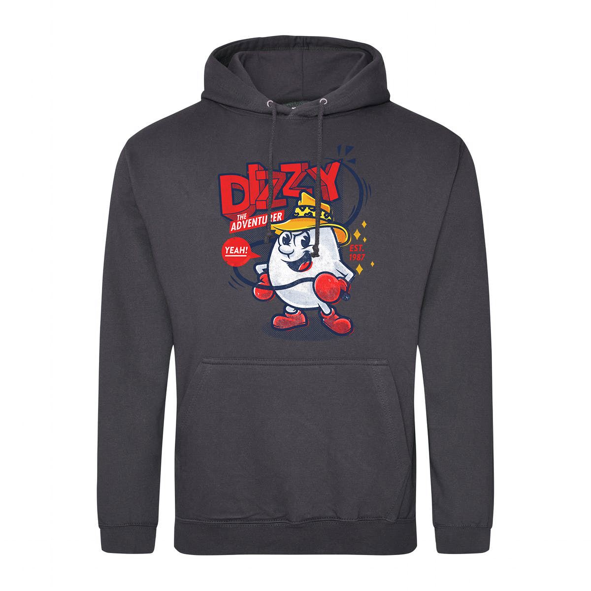 Dizzy The Adventurer (SIOW Edition) Retro Gaming Hoodie Hoodie Seven Squared Small 36" Chest Storm Grey 
