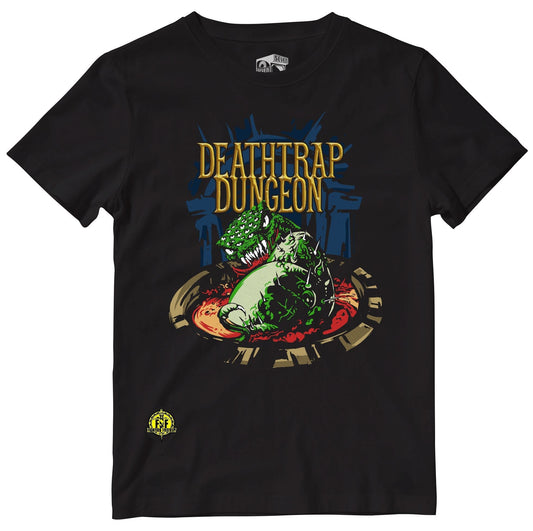 Fighting Fantasy | Death Trap Dungeon | Retro Gaming Kids T-Shirt Kids T-Shirt Seven Squared 3-4 Years Black 