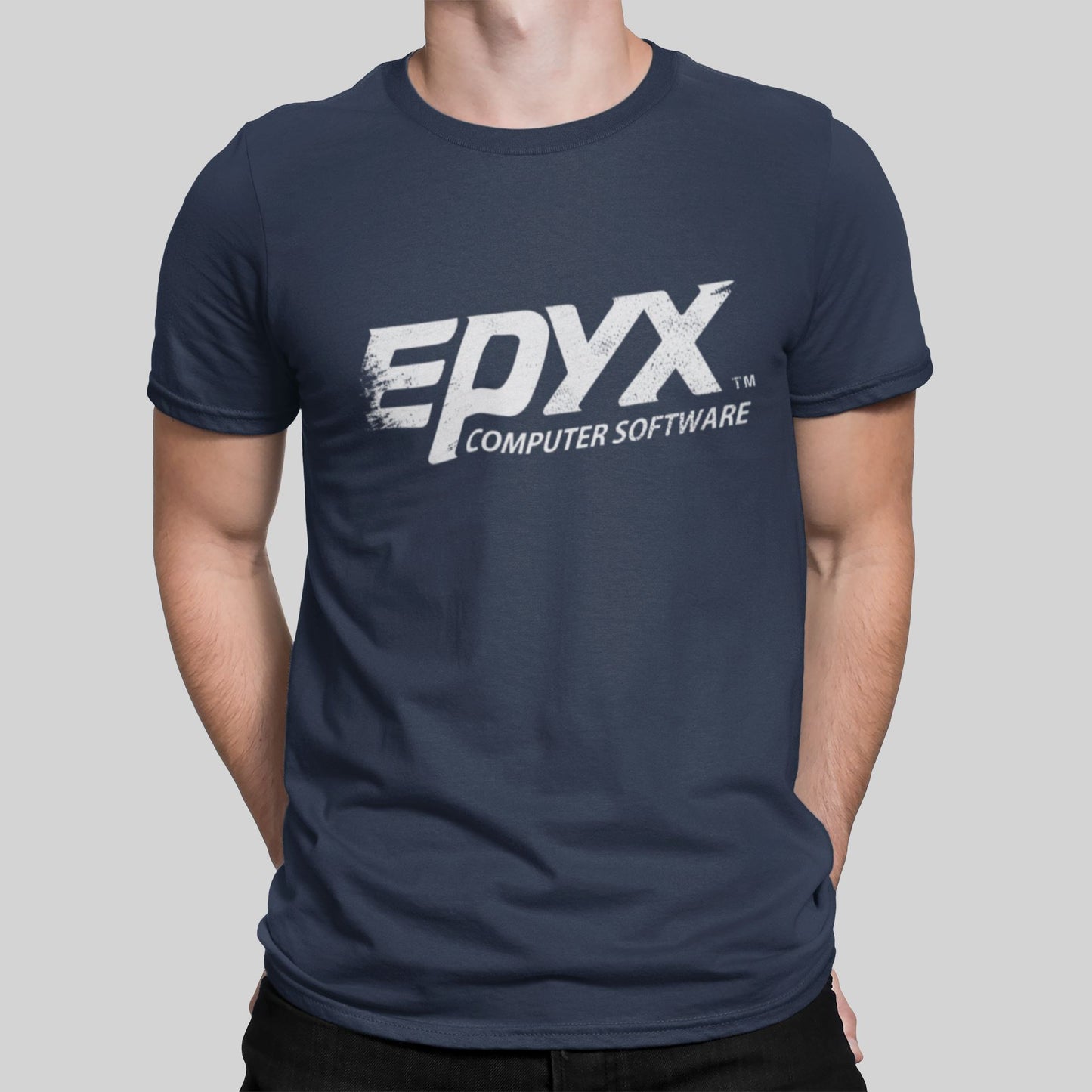 Epyx Software Retro Gaming T-Shirt T-Shirt Seven Squared Small 34-36" Navy 