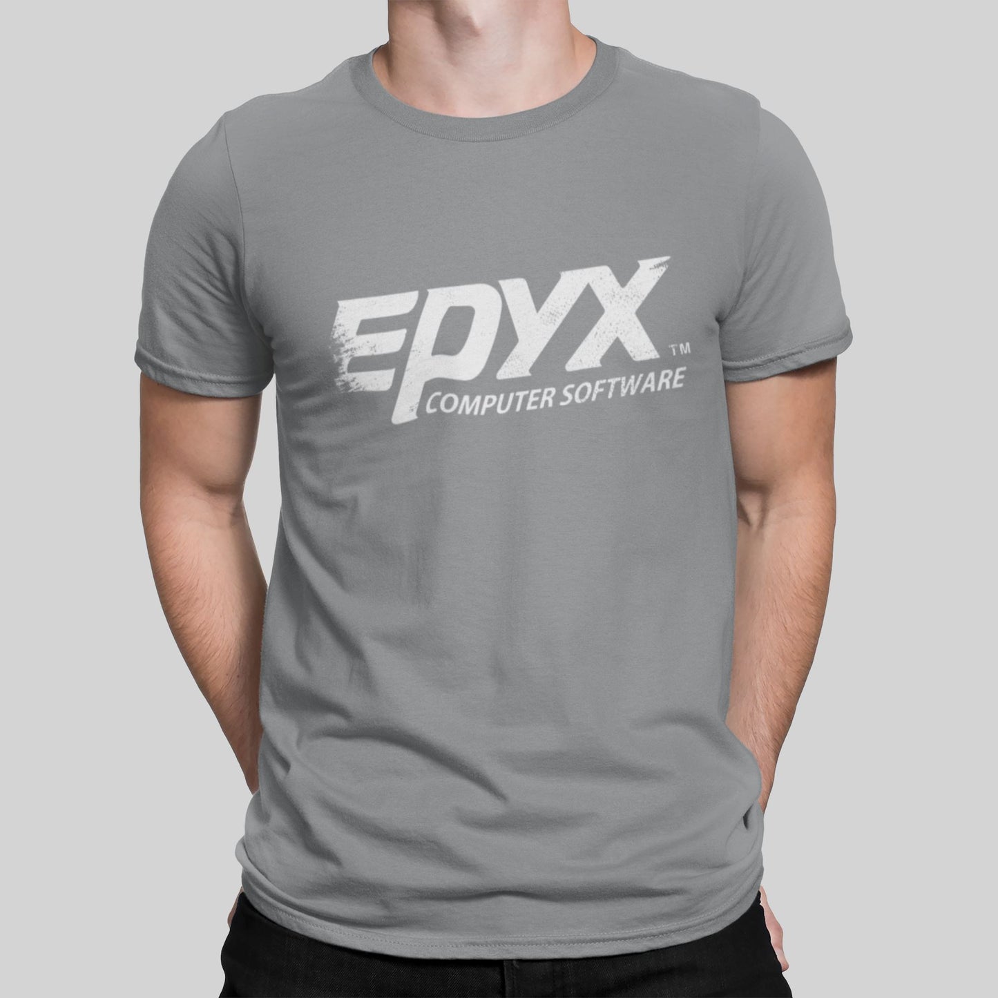 Epyx Software Retro Gaming T-Shirt T-Shirt Seven Squared Small 34-36" Sport Grey 