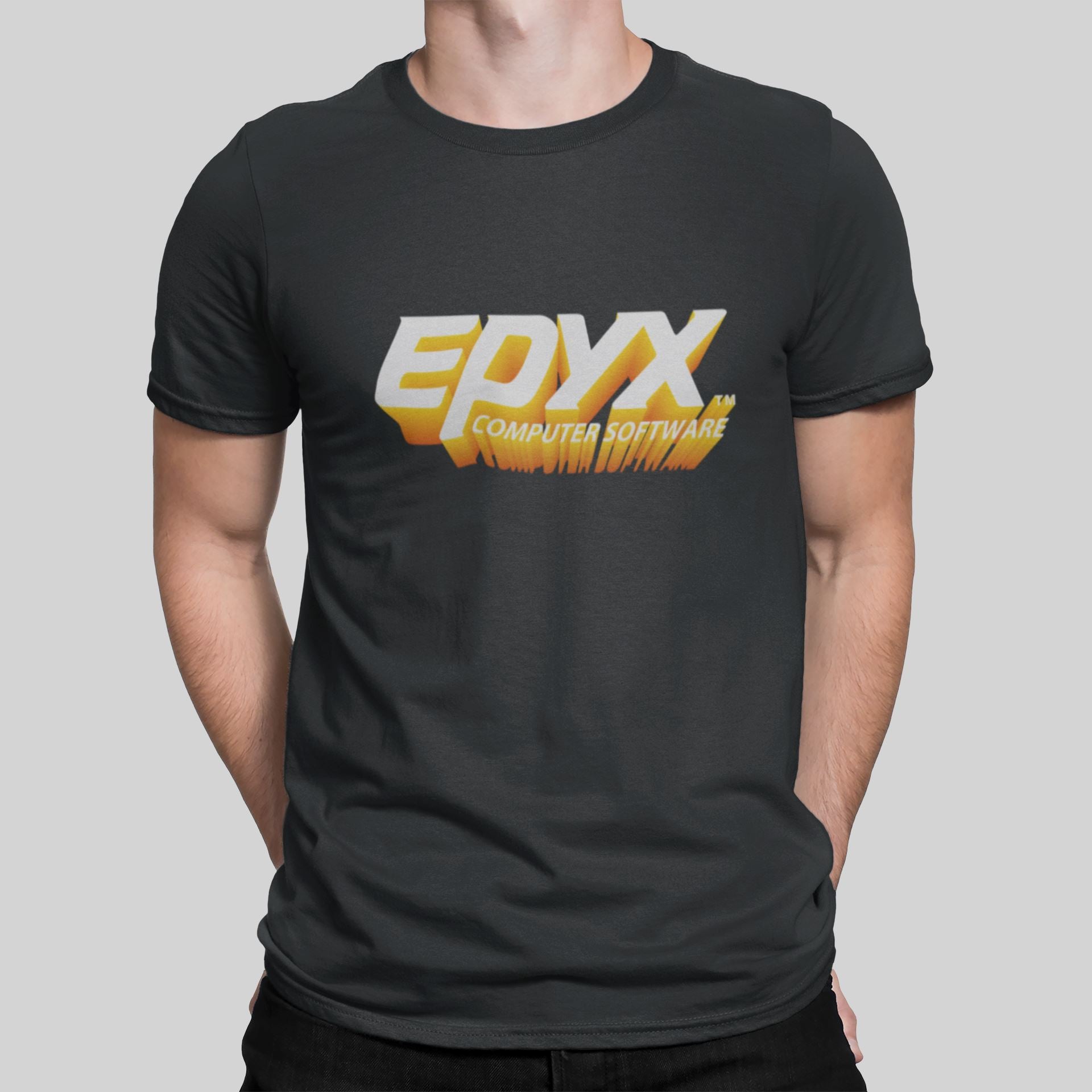 Epyx Software 3D Retro Gaming T-Shirt T-Shirt Seven Squared Small 34-36" Black 