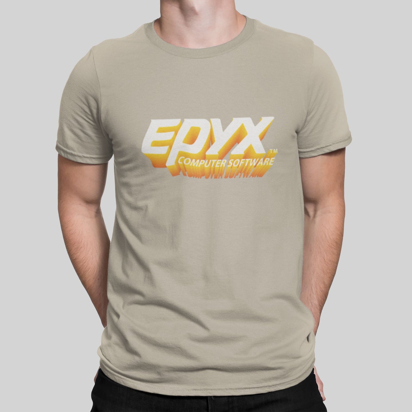 Epyx Software 3D Retro Gaming T-Shirt T-Shirt Seven Squared Small 34-36" Sand 