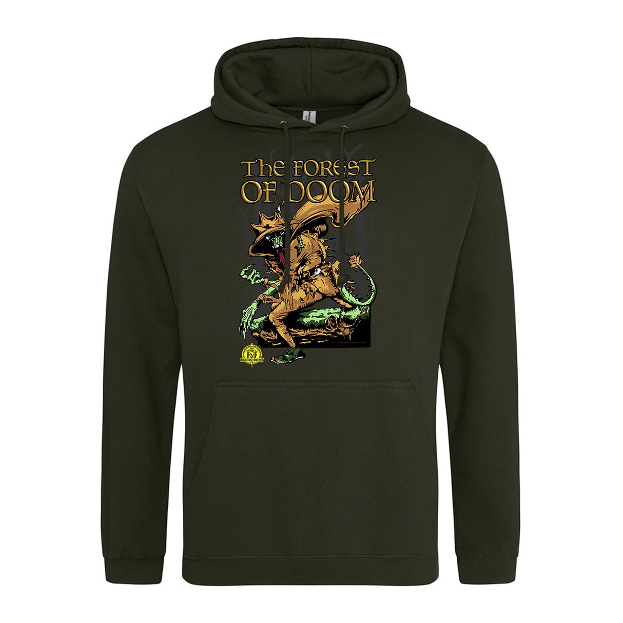 Fighting Fantasy Forest Of Doom Retro Gaming Hoodie Hoodie Seven Squared Small 36" Chest Combat Green 