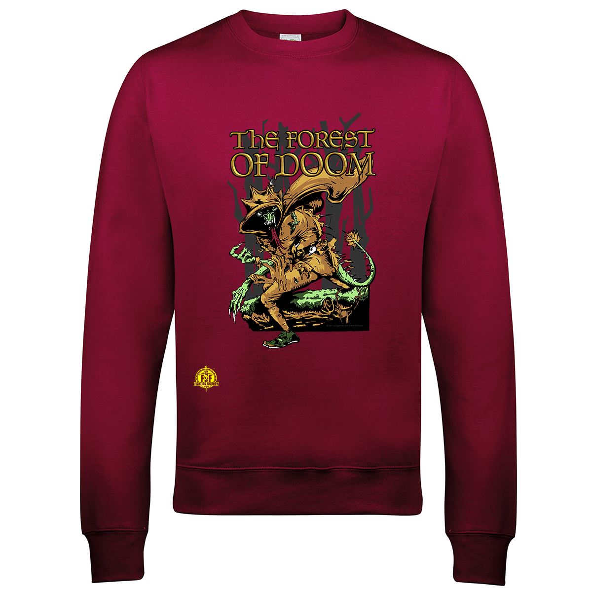 Fighting Fantasy Forest Of Doom | Retro Gaming Sweatshirt Sweatshirt Seven Squared Small Burgundy 