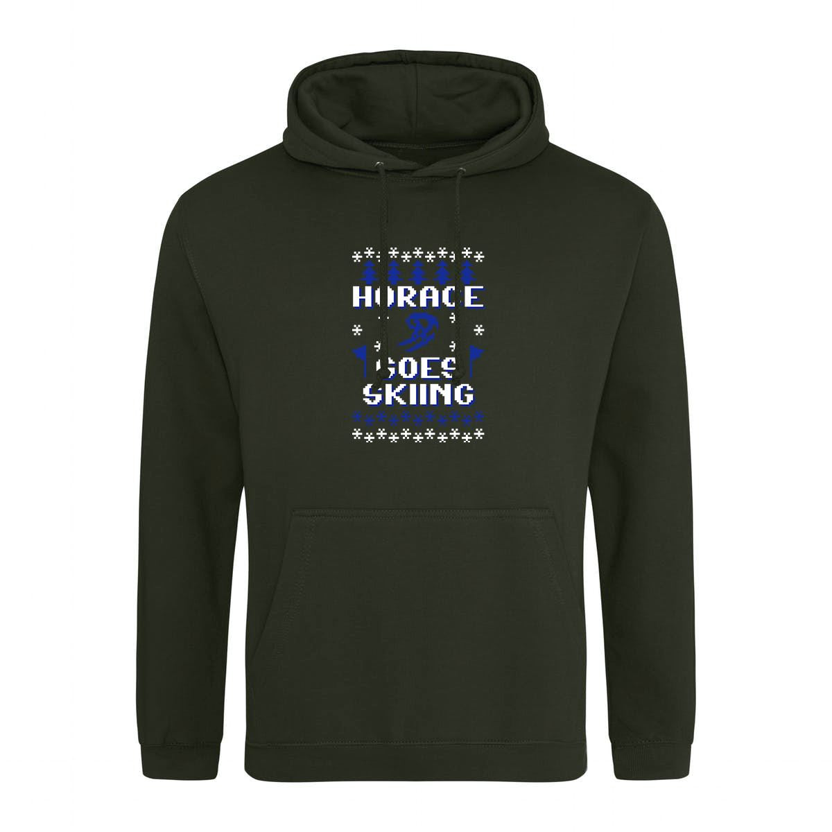 Horace Goes Skiing Retro Gaming Hoodie Hoodie Seven Squared Small 36" Chest Combat Green 
