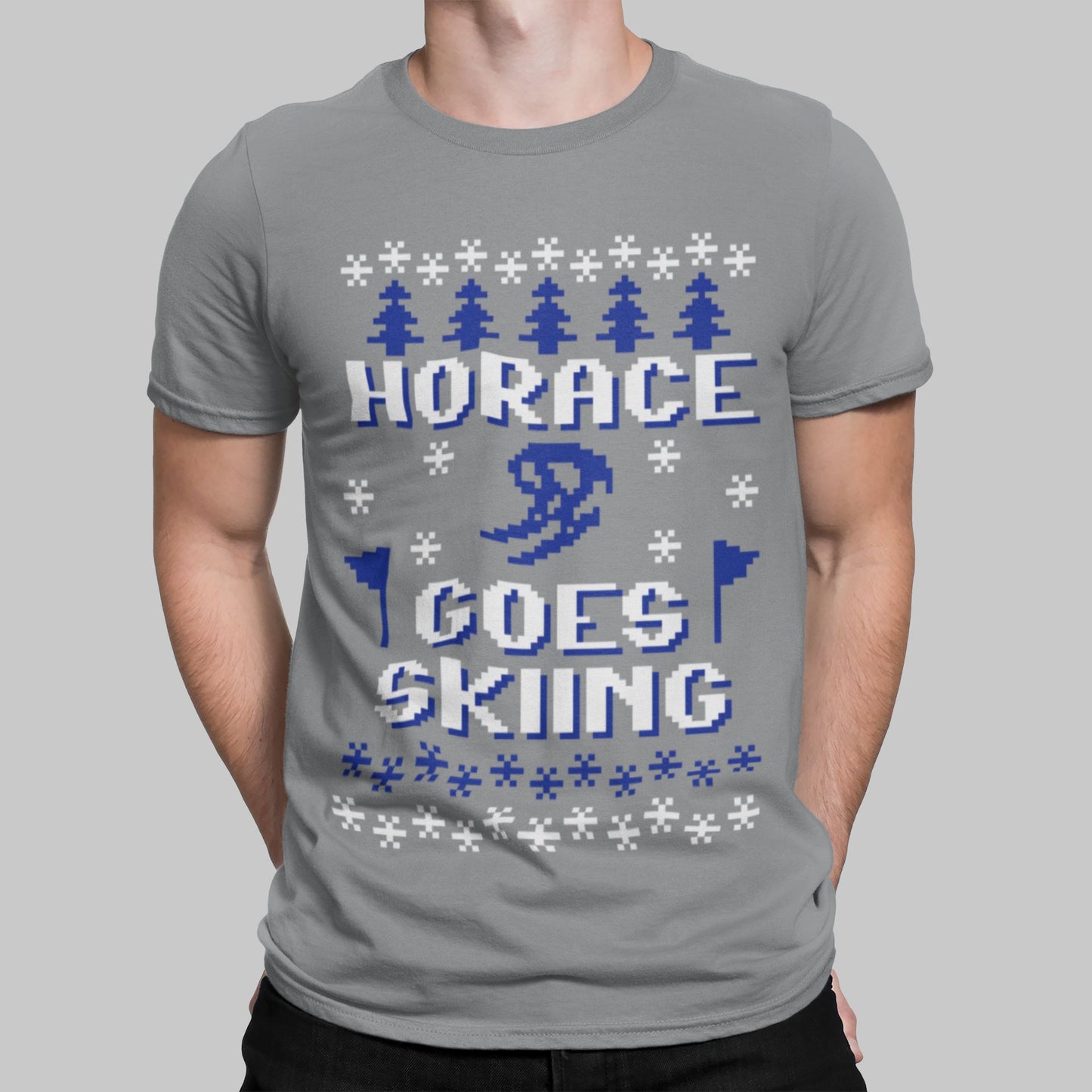 Horace Goes Skiing Retro Gaming T-Shirt T-Shirt Seven Squared Small 34-36" Sport Grey 