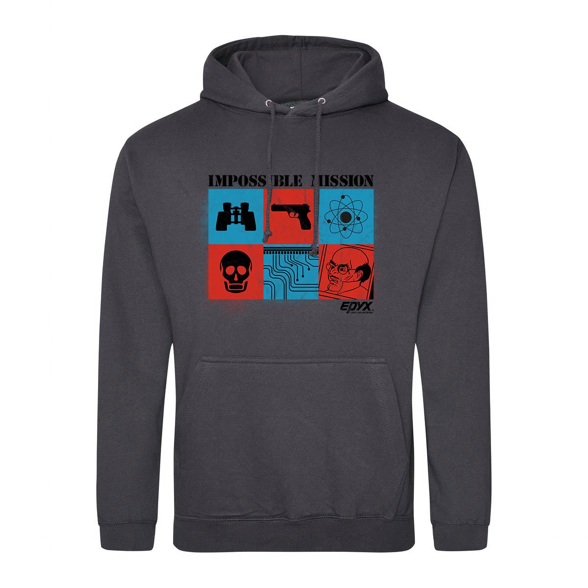 Impossible Mission Retro Gaming Hoodie Hoodie Seven Squared Small 36" Chest Storm Grey 